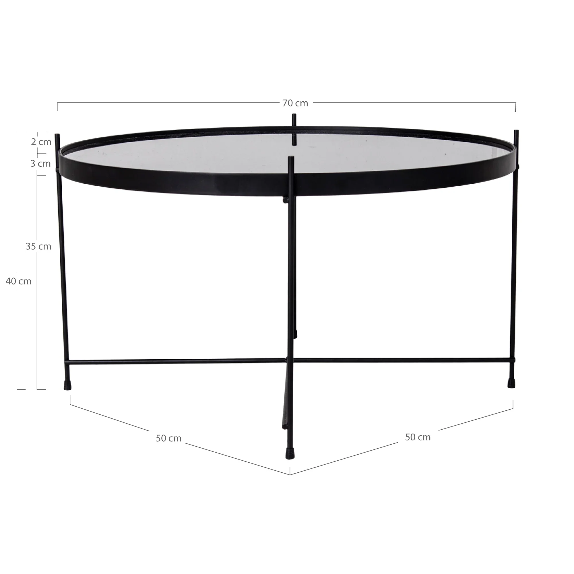 Stolik kawowy Marcolino średnica 70 cm czarny - Image 9
