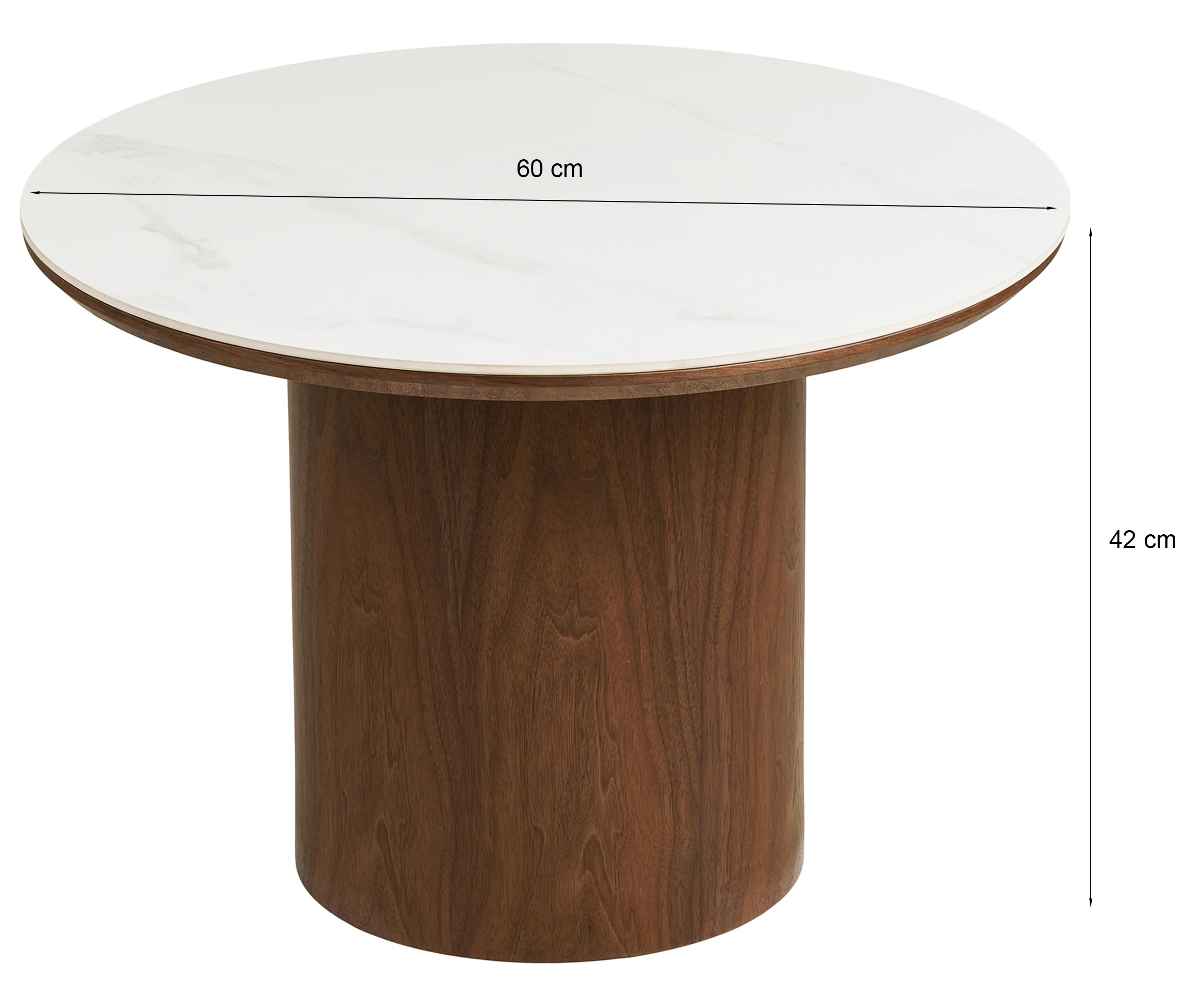 Stolik kawowy Noli okrągły 60 cm orzech ceramiczny blat - Image 9
