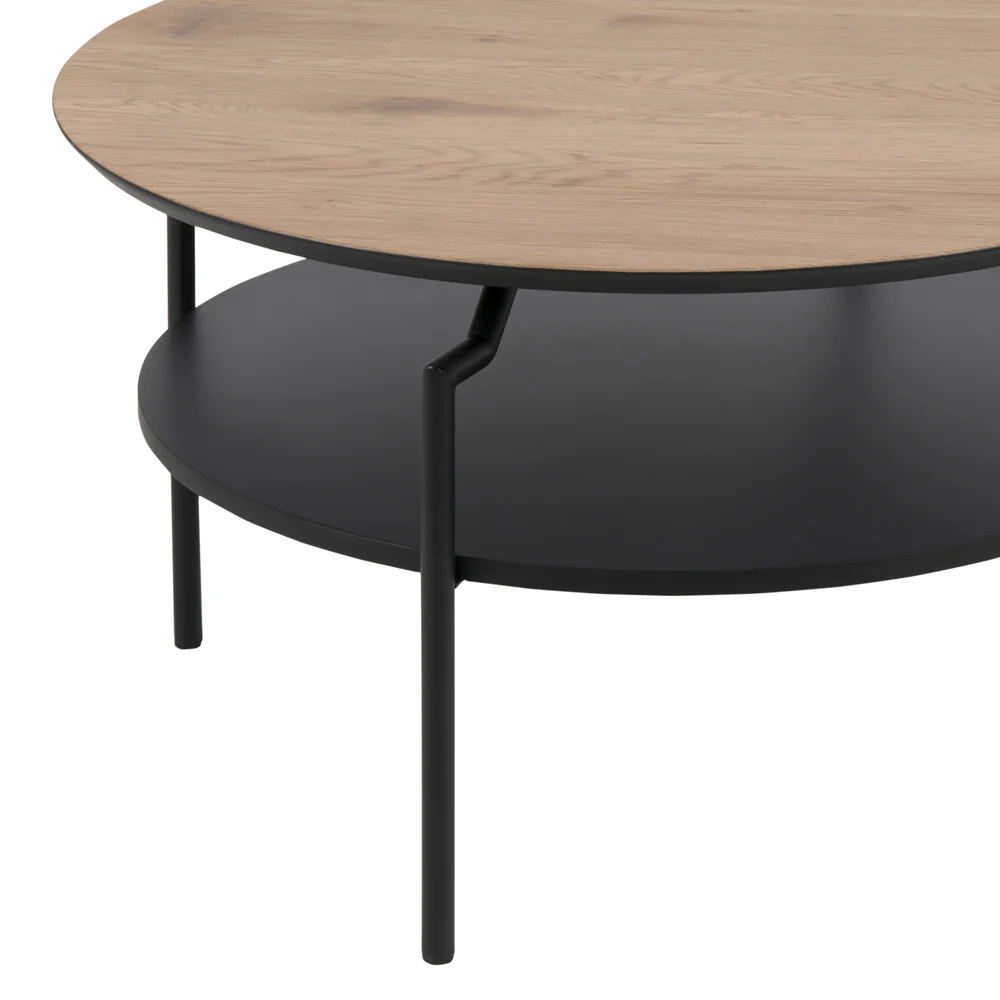 Stolik kawowy okrągły Cernik o średnicy 80 cm dąb - Image 4