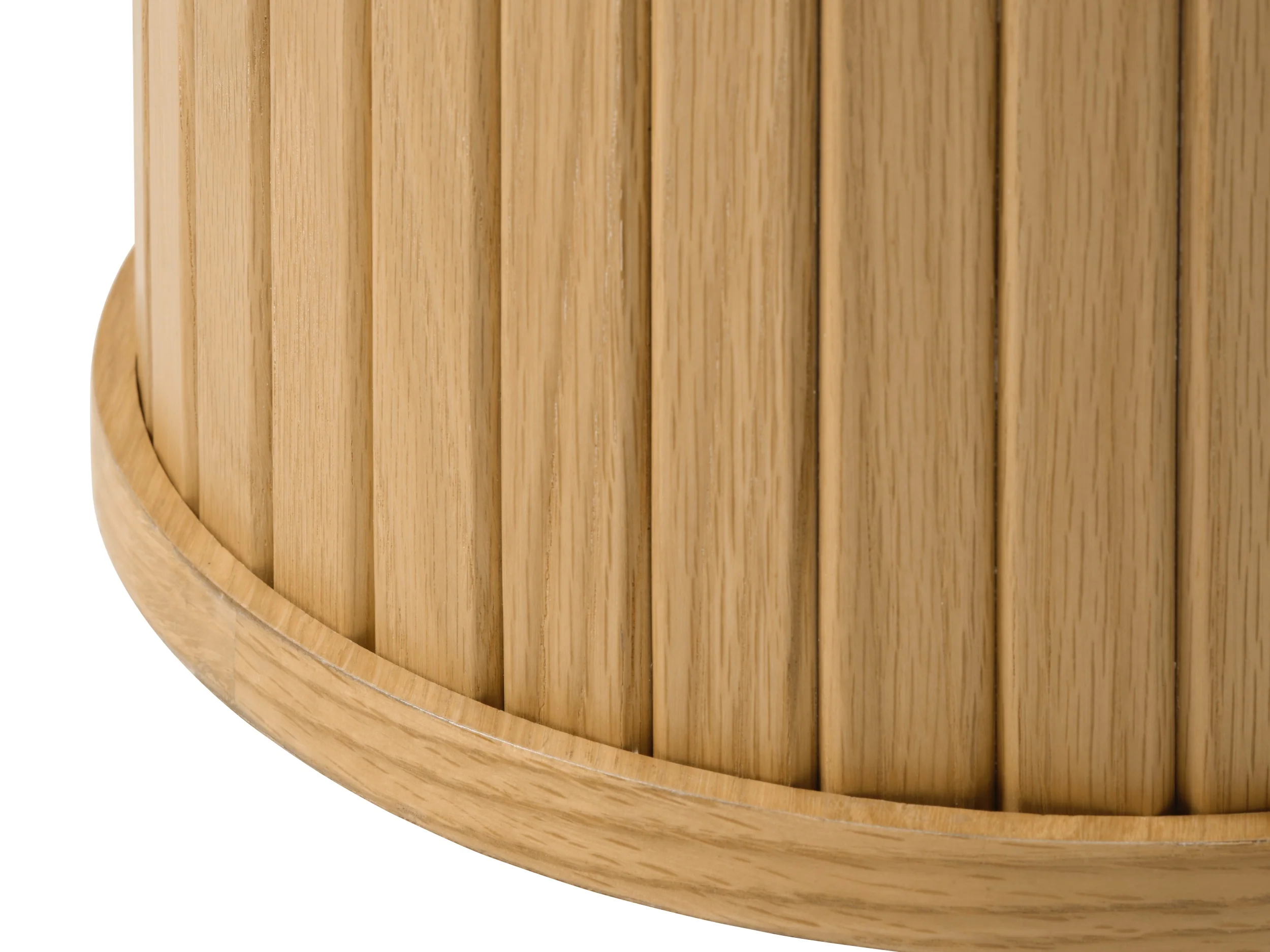 Stolik kawowy okrągły Gativel 50 cm lamele dąb naturalny - Image 3
