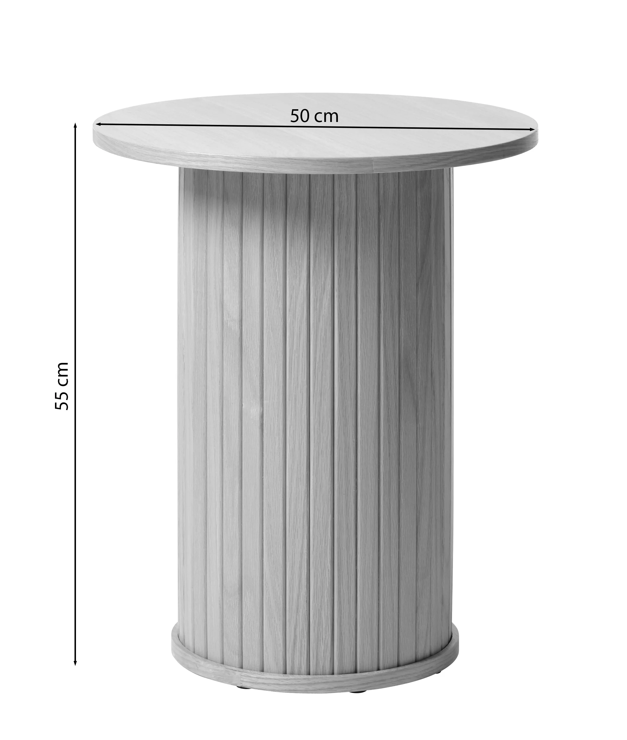 Stolik kawowy okrągły Gativel 50 cm lamele dąb palony - Image 4