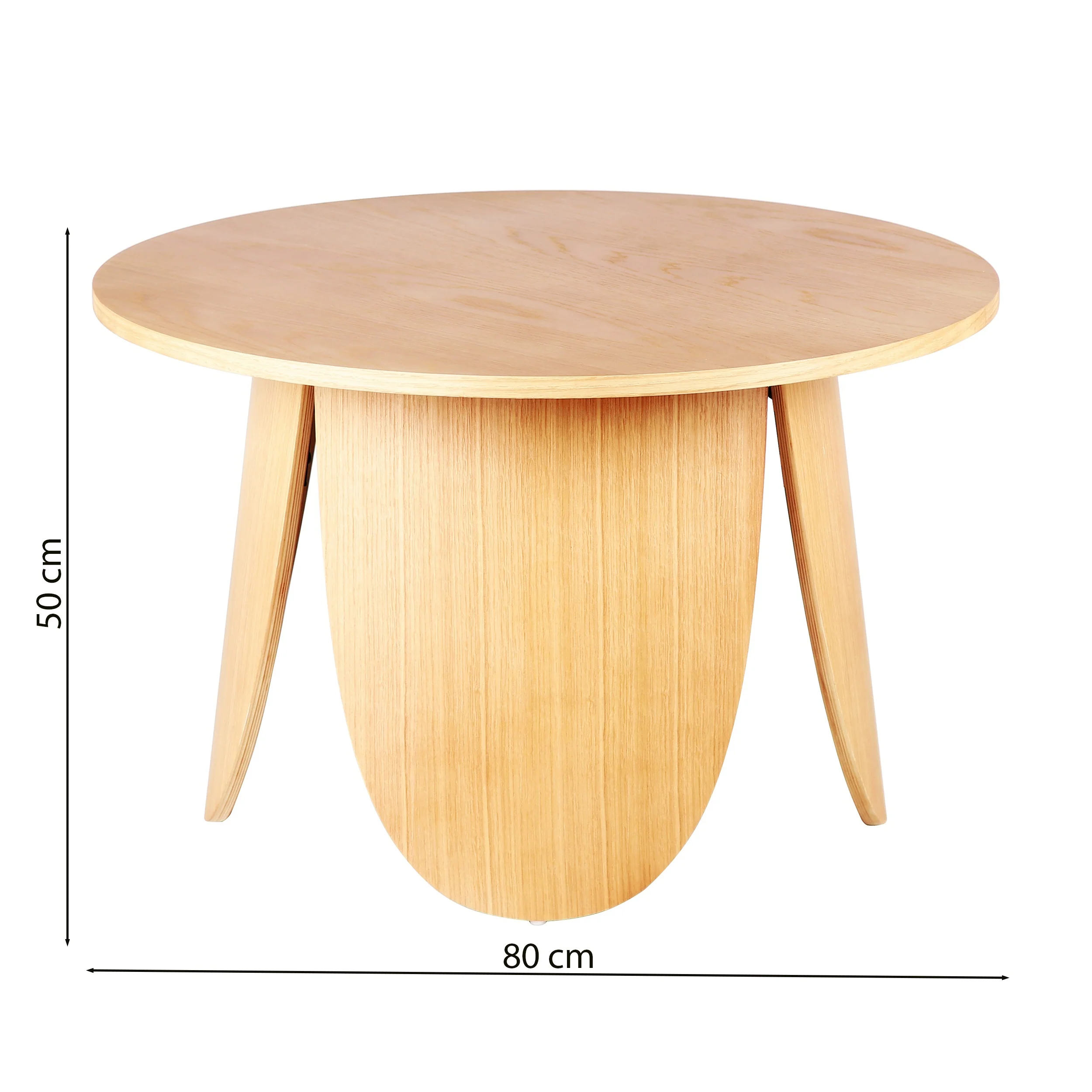 Stolik kawowy okrągły Vivially średnica 80 cm dąb naturalny - Image 9