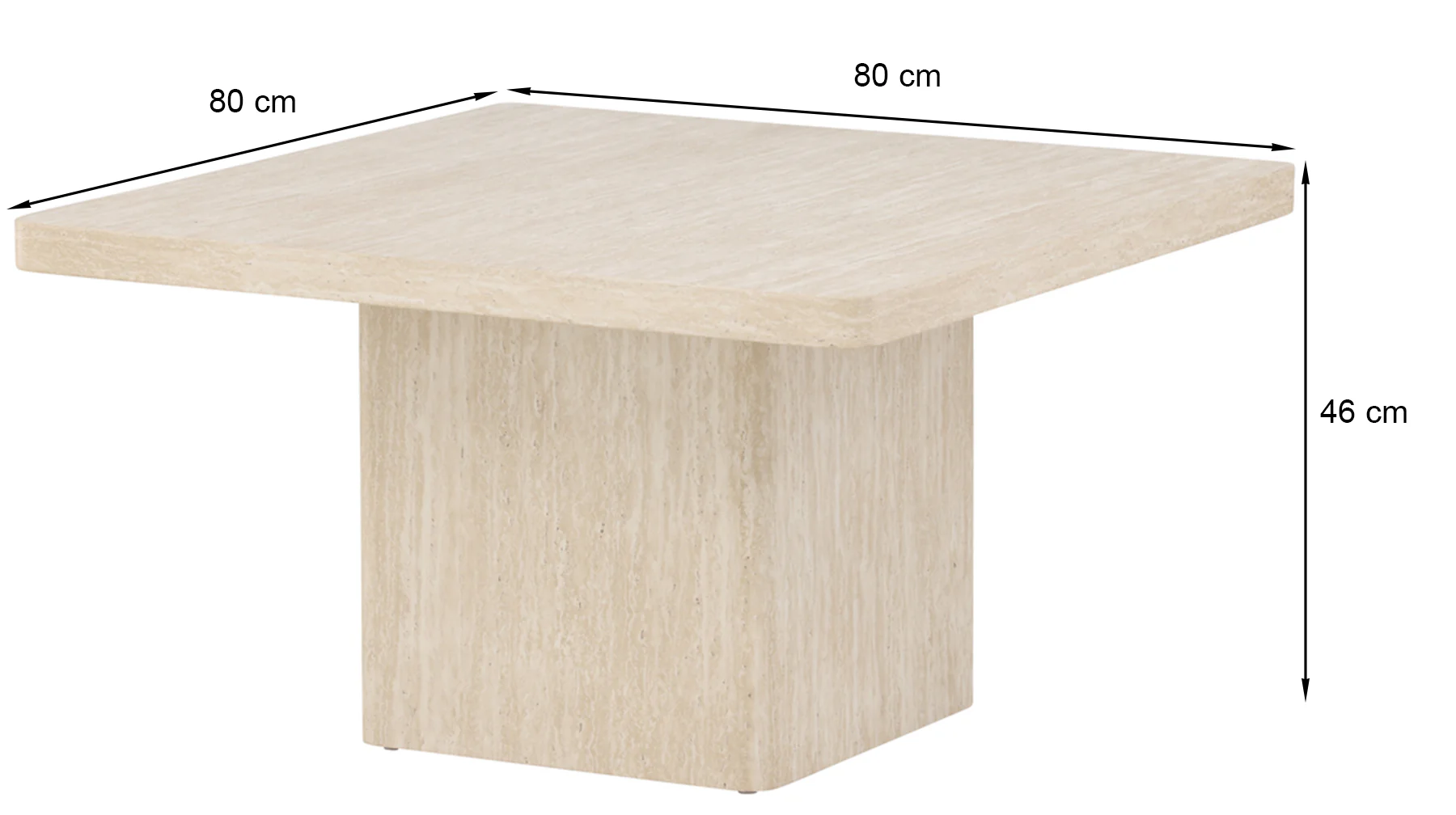Stolik kawowy Qvart kwadratowy 80 cm trawertyn - Image 5