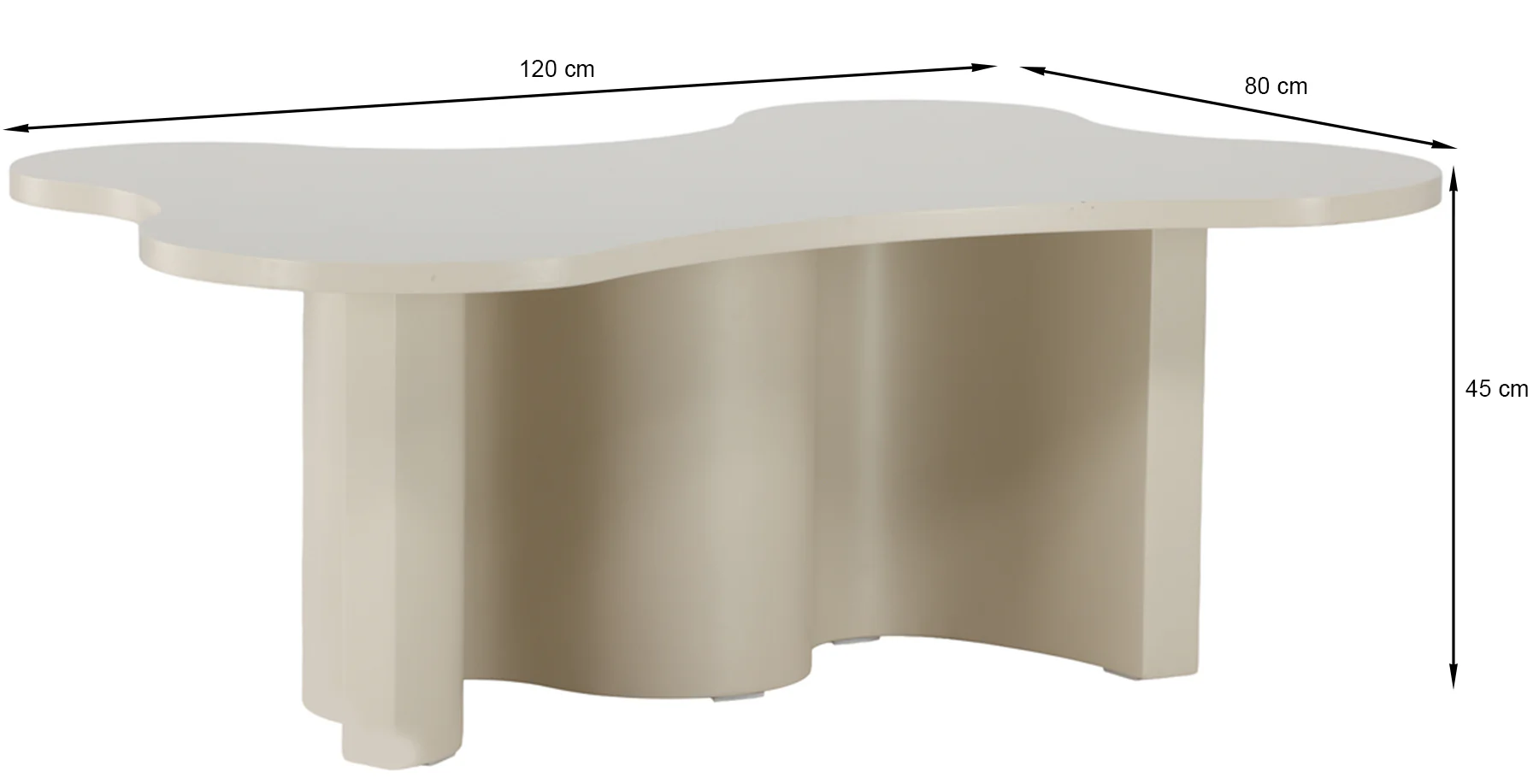 Stolik kawowy Rinae 120x80 cm beżowy z blatem o nieregularnym kształcie - Image 7