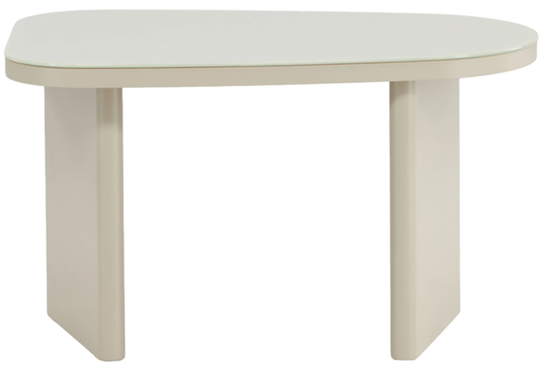 Stolik kawowy Ritony 70x45 cm beżowy ze szklanym blatem - Image 4