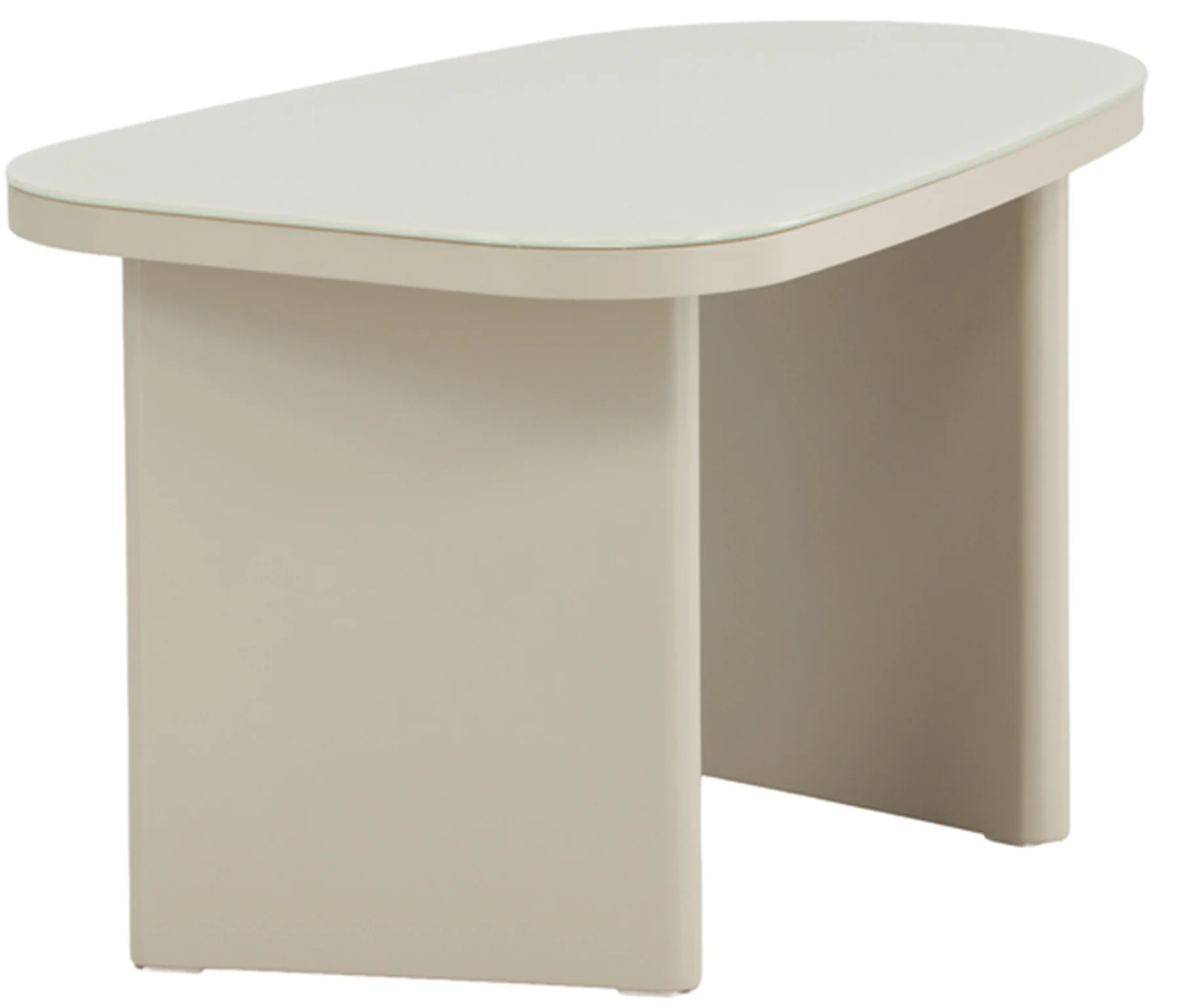 Stolik kawowy Ritony 70x45 cm beżowy ze szklanym blatem - Image 5