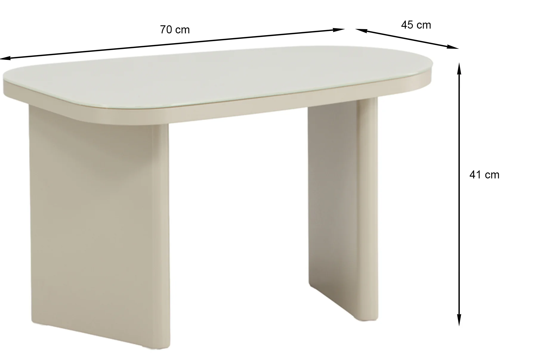 Stolik kawowy Ritony 70x45 cm beżowy ze szklanym blatem - Image 7
