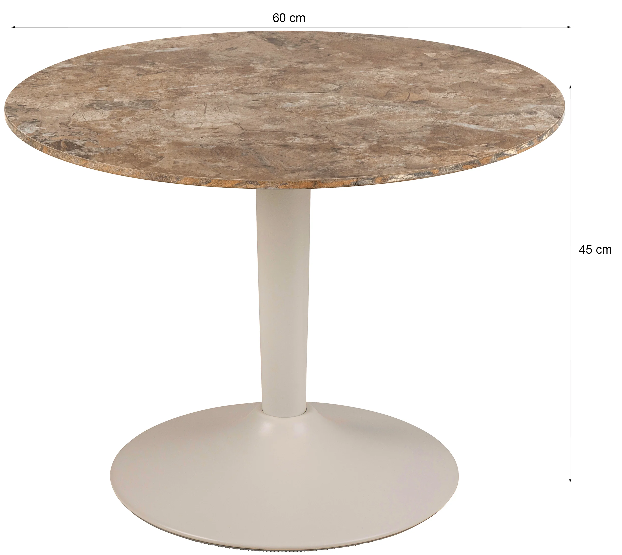 Stolik kawowy Roshly średnica 60 cm trawertyn ceramiczny blat z metalową podstawą - Image 6