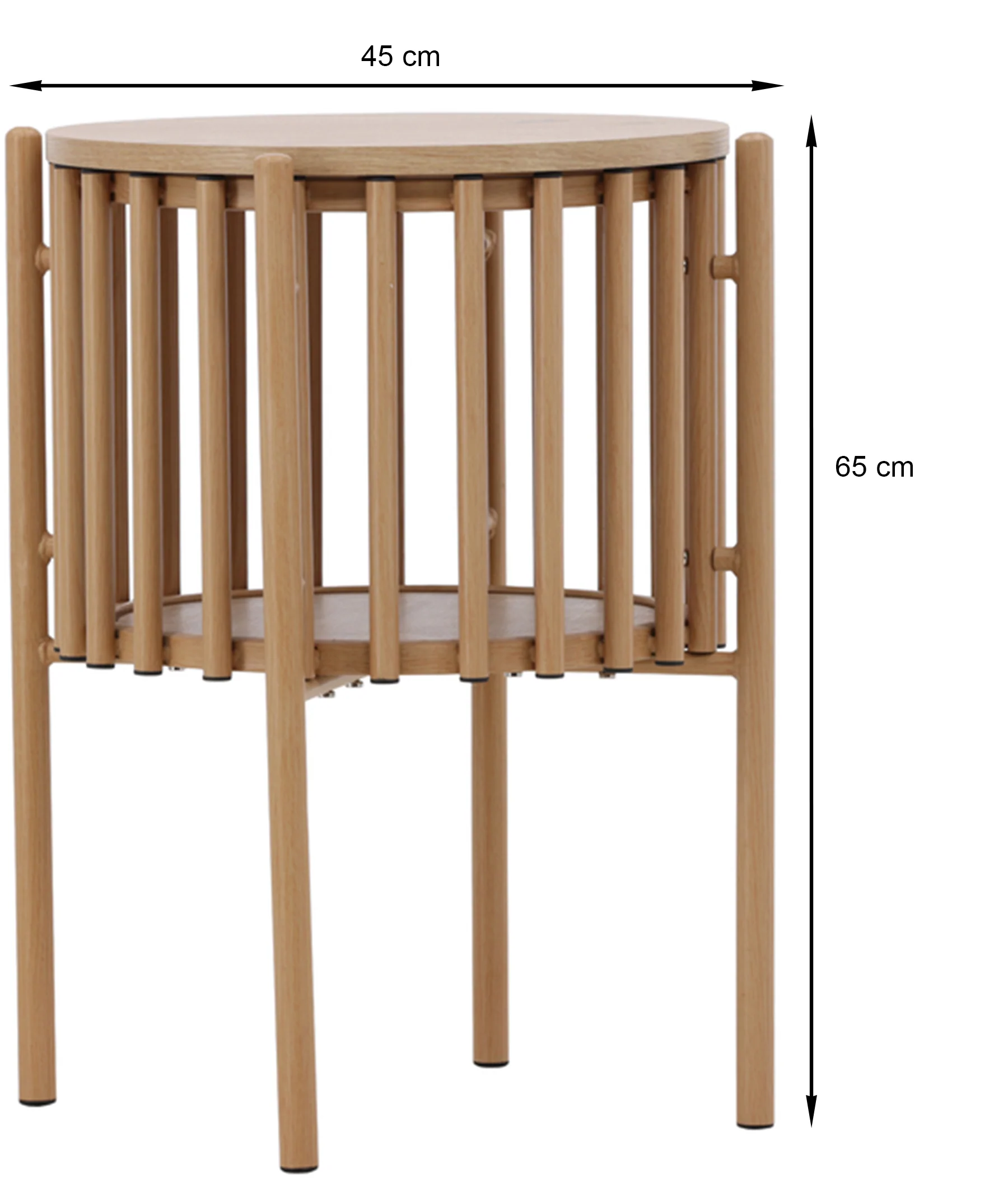 Stolik kawowy Rubbo okrągły 45 cm jasne drewno - Image 7