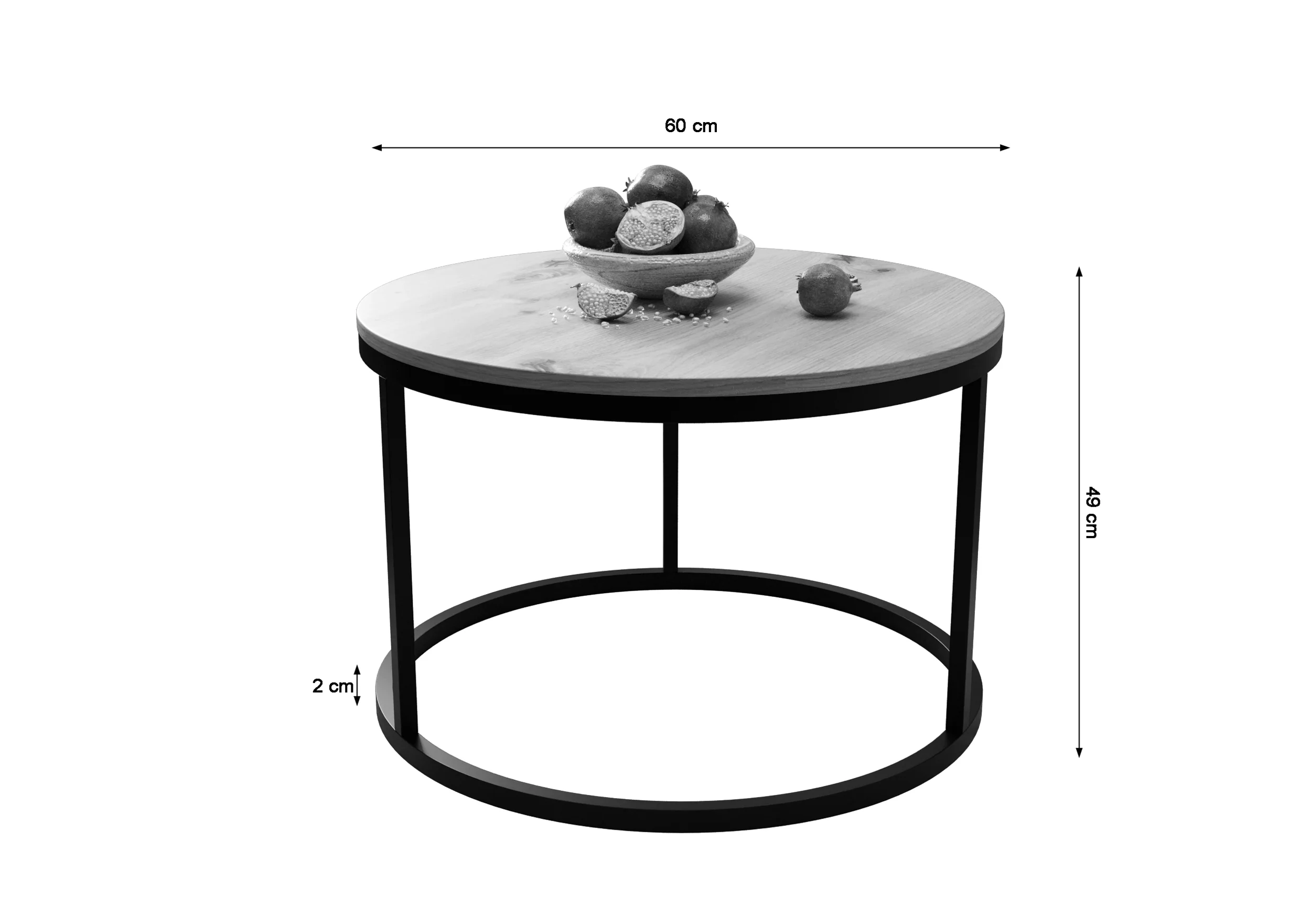 Stolik kawowy Sabello okrągły 60 cm biały mat - Image 5