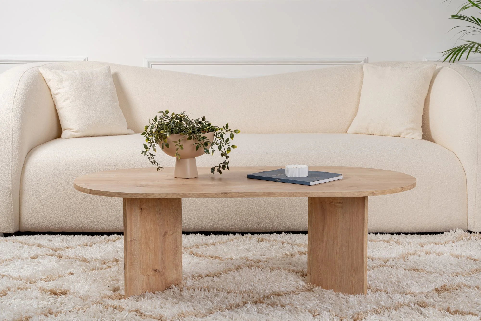 Stolik kawowy Sable owalny blat 119x60 cm dąb naturalny - Image 3