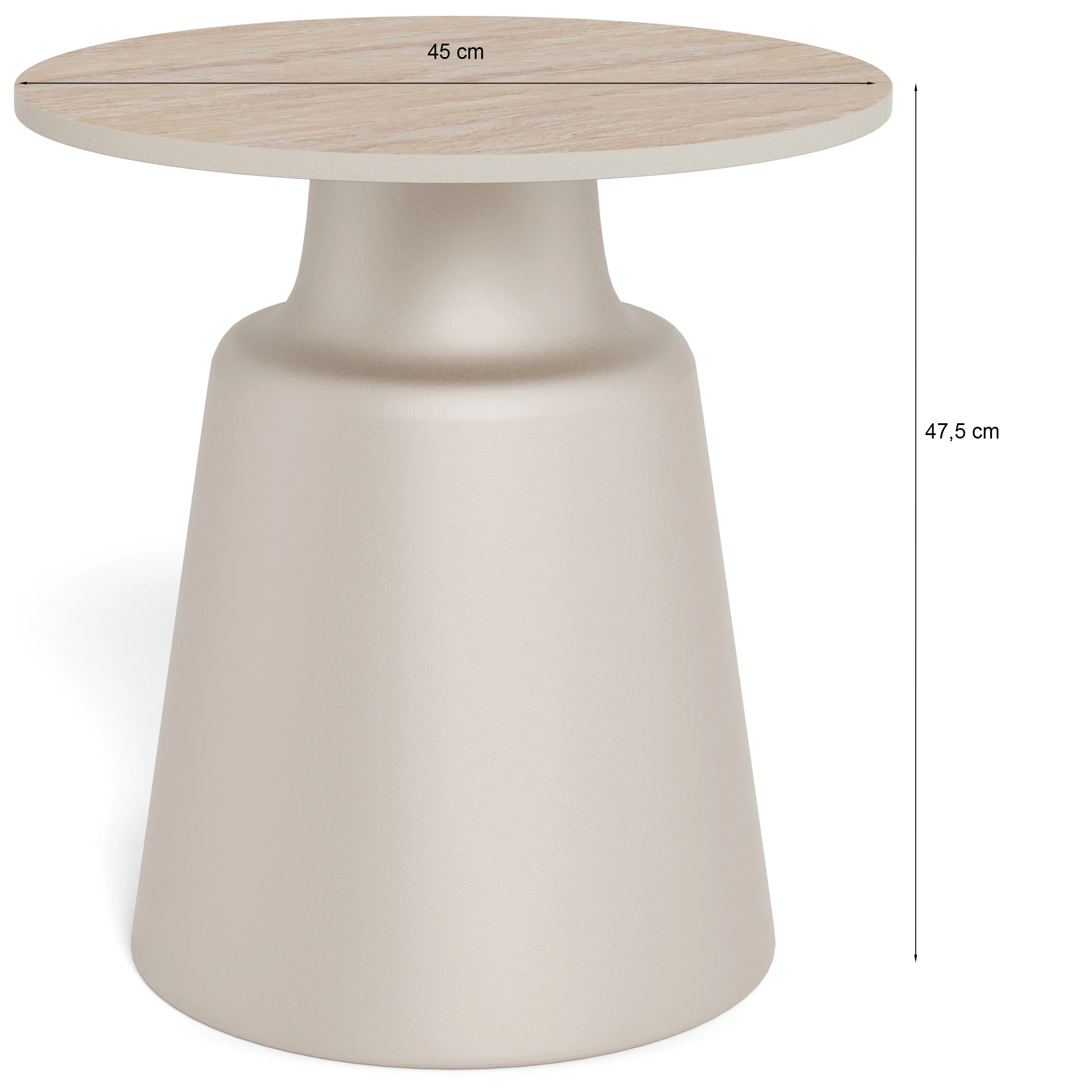 Stolik kawowy Santorini średnica 45 cm trawertyn ceramiczny blat z metalową podstawą - Image 6
