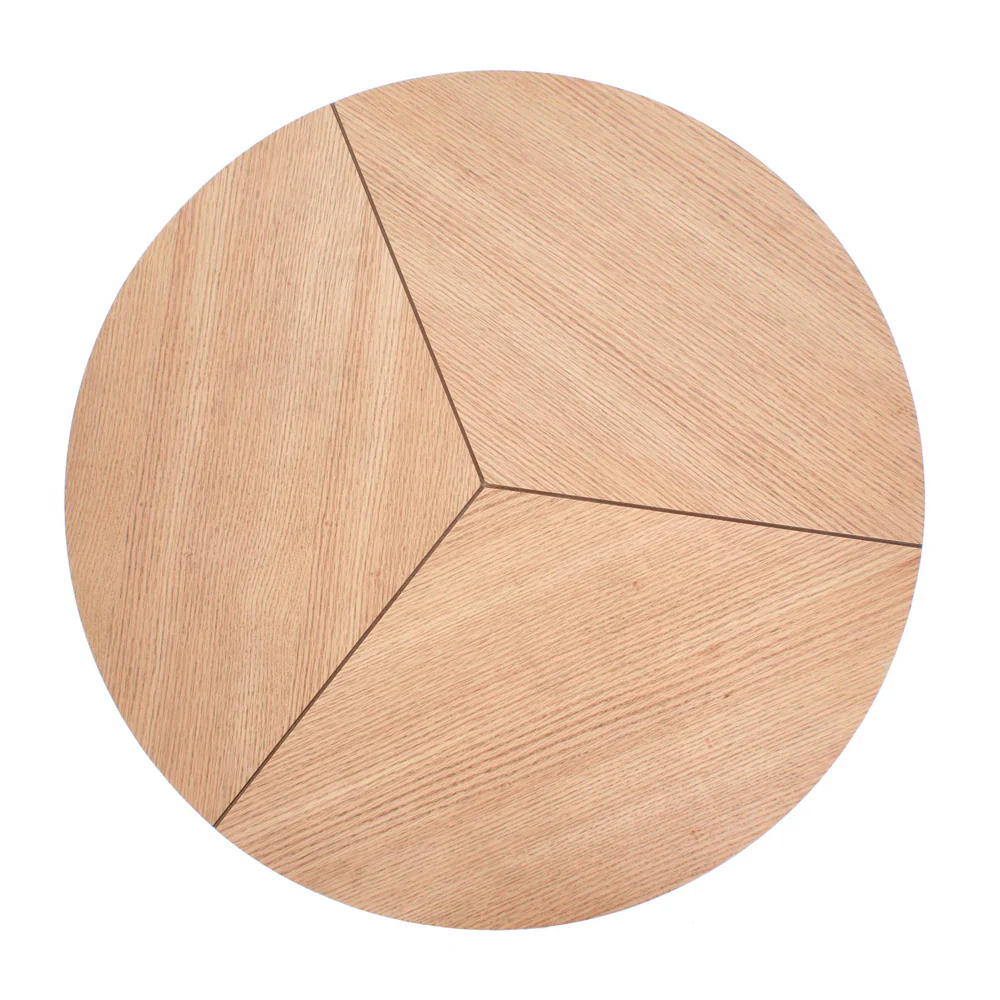 Stolik kawowy Siantly średnica 80 cm dąb naturalny - czarny - Image 10