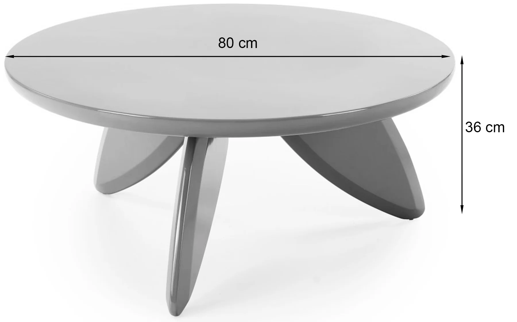 Stolik kawowy Soraya okrągły 80 cm musztardowy lakierowany - Image 3