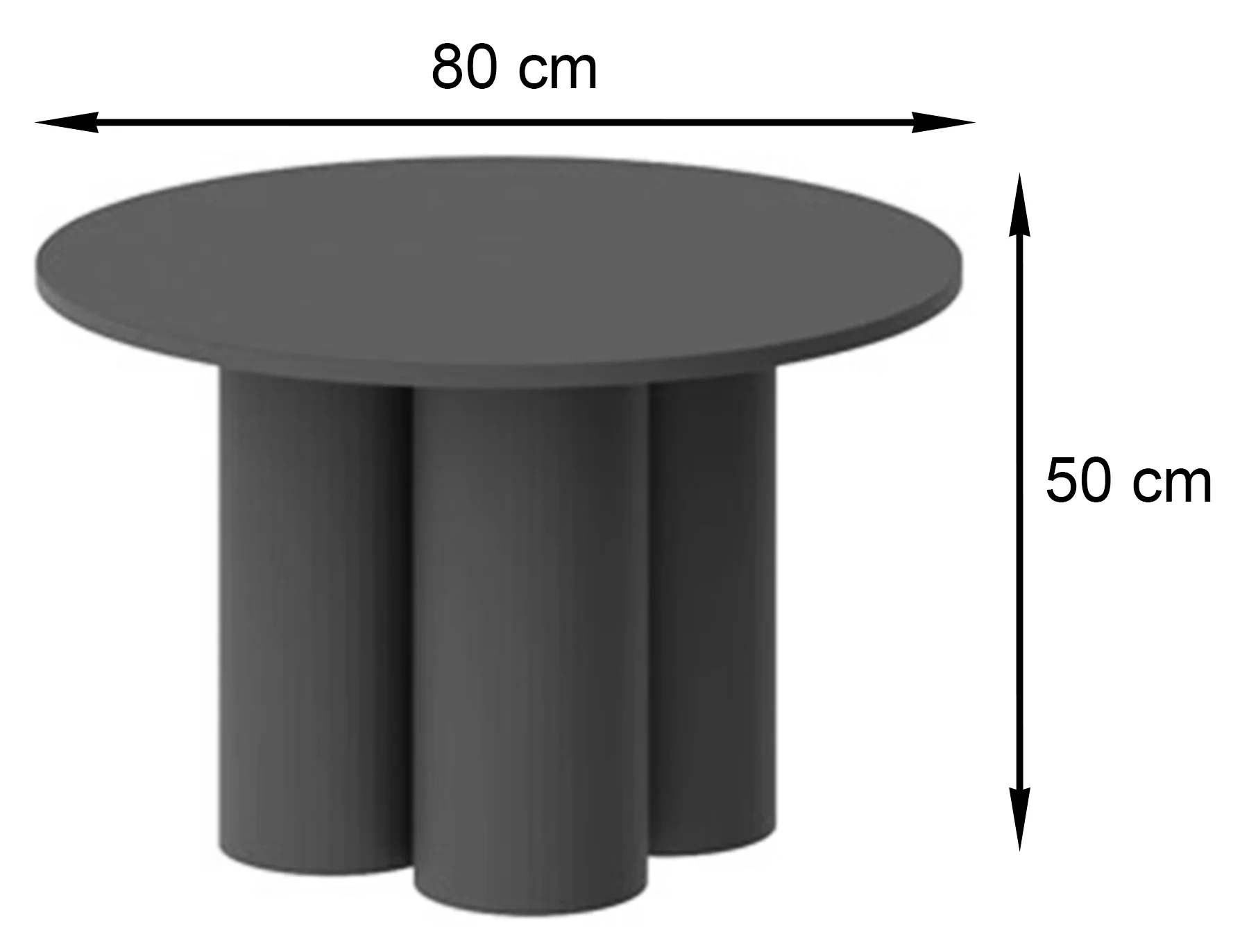 Stolik kawowy Stessle okrągły 80 cm granatowy mat - Image 3