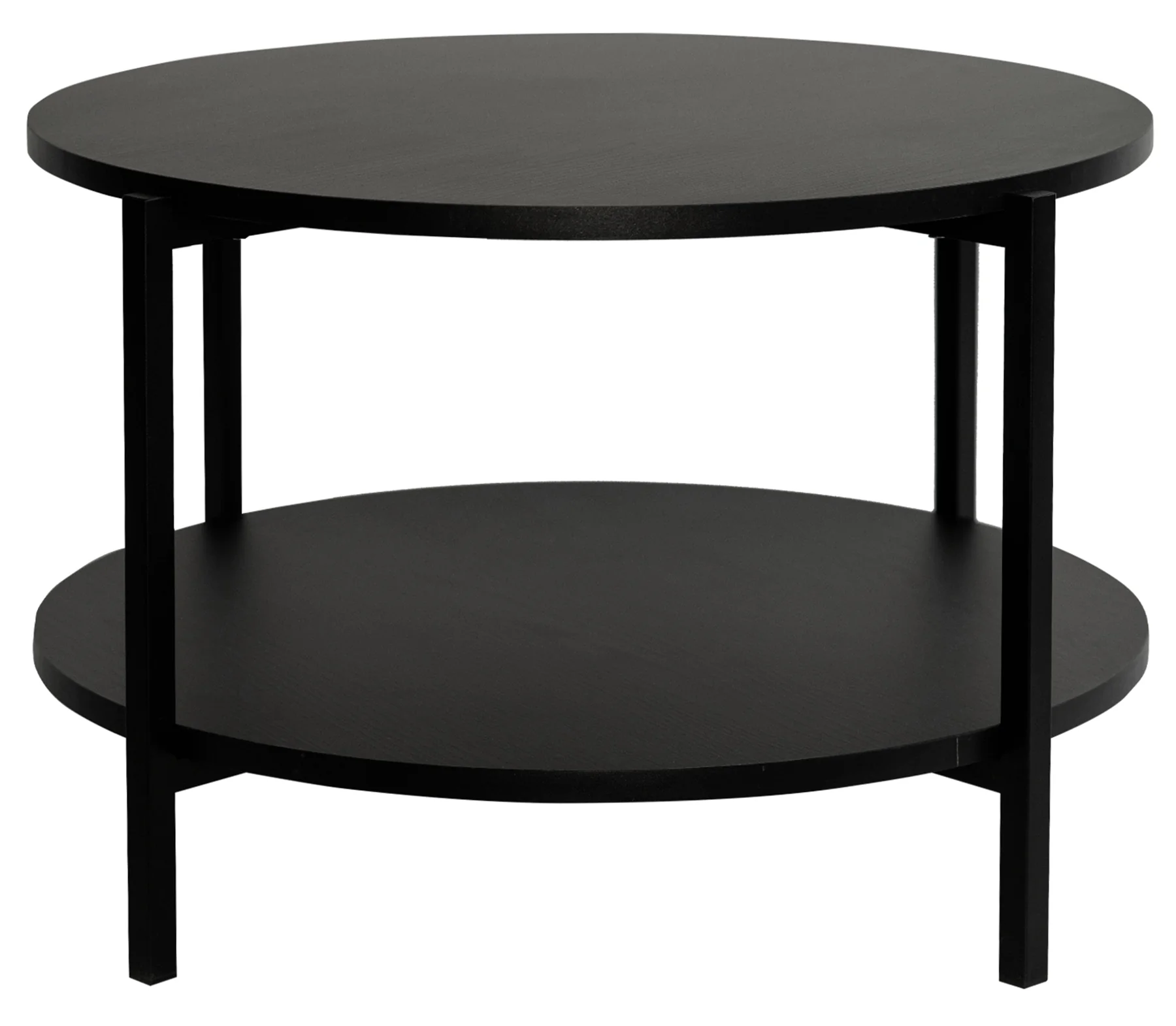 Stolik kawowy Tavello okragły 67 cm czarny z półką - Image 3