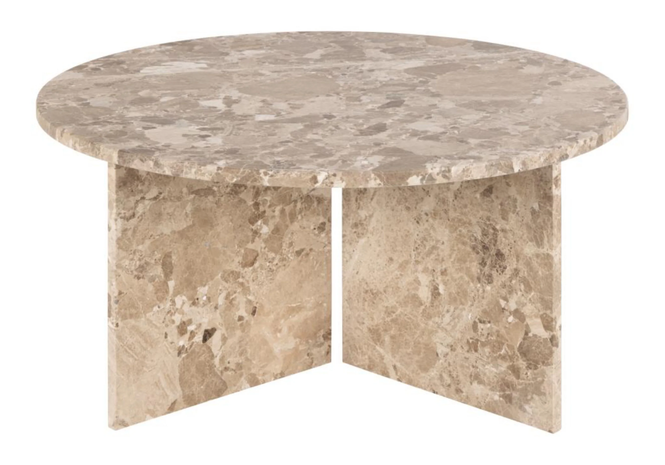 Stolik kawowy Tionizes okrągły blat 90x90 cm beżowy marmur - Image 9
