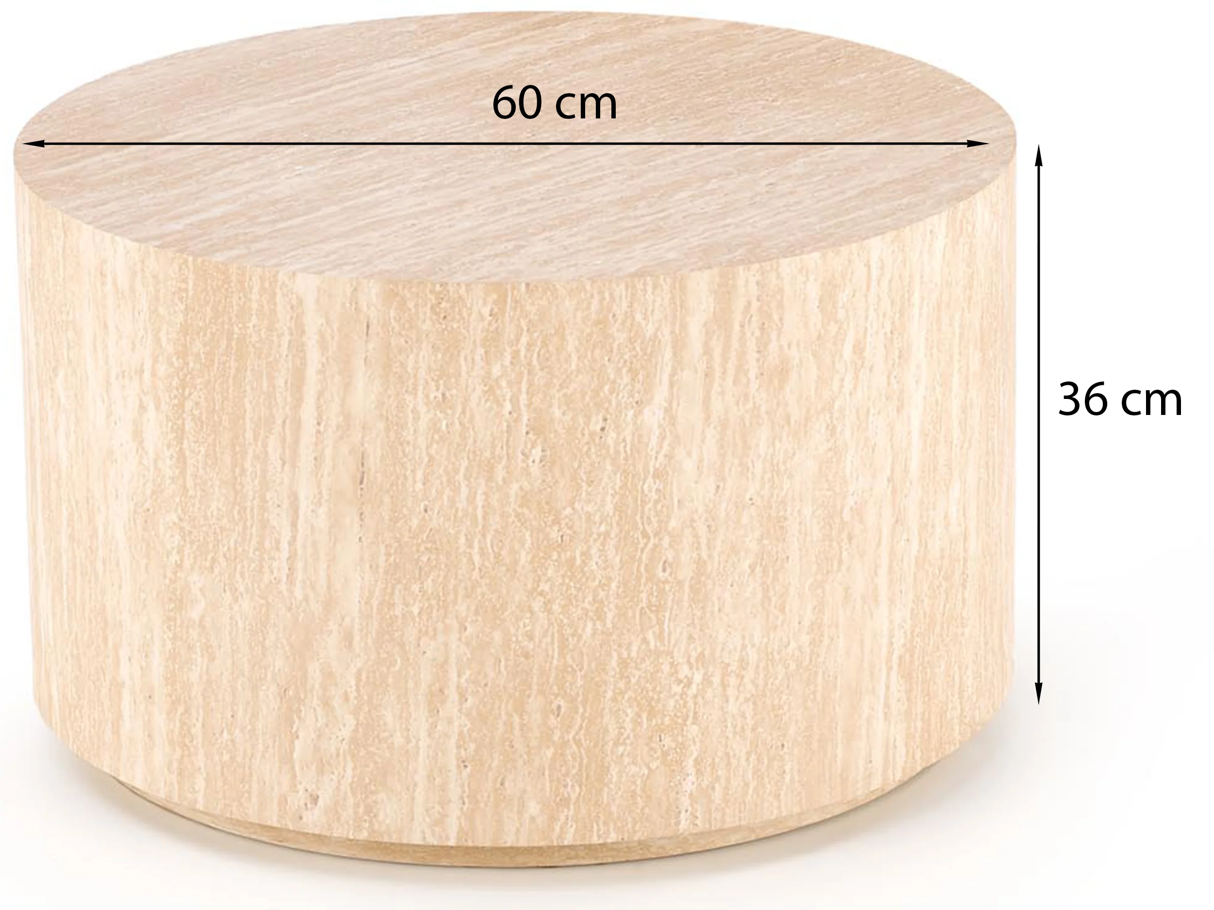 Stolik kawowy Travertino okrągły blat 60 cm trawertyn - Image 6