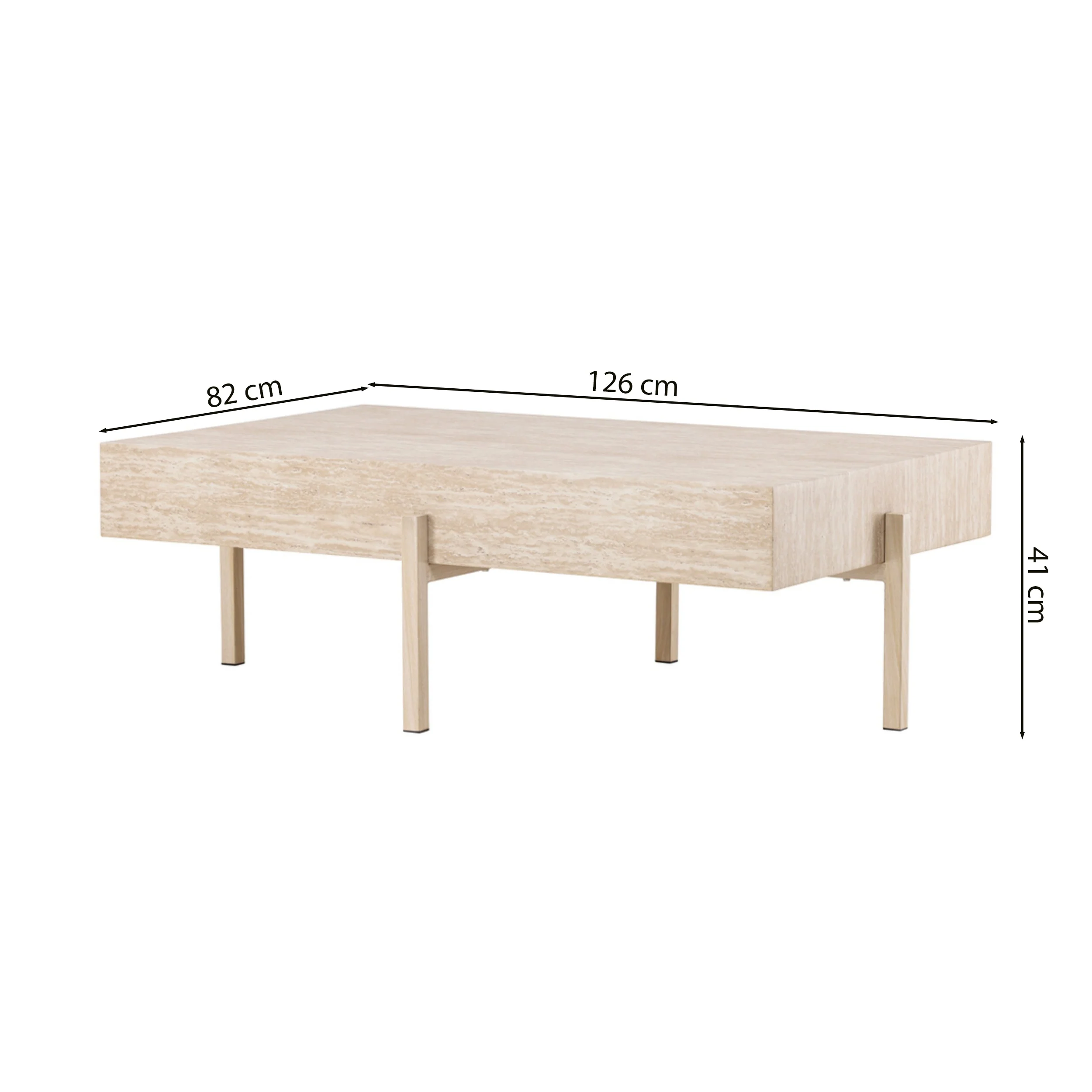 Stolik kawowy Vadholmen 126x82 cm bielony - Image 12