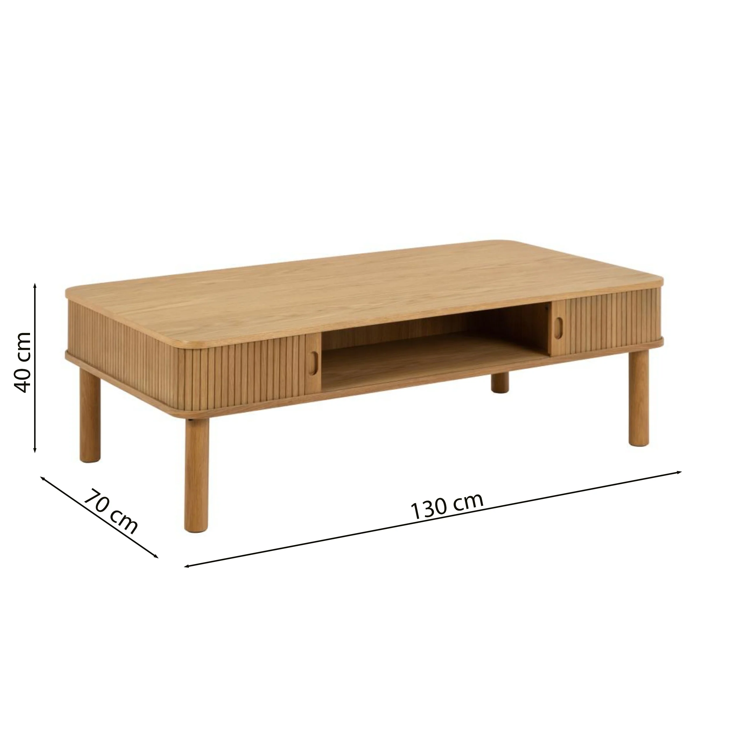 Stolik kawowy Wilent 130x70 cm dąb lamele - Image 8