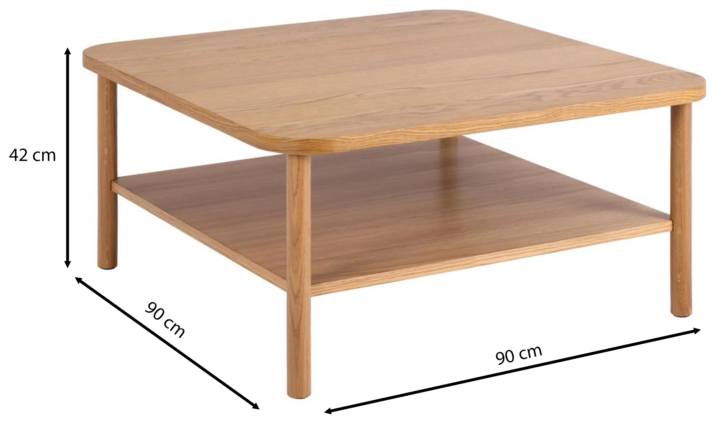 Stolik kawowy Yerrow 90x90 cm cm dąb - Image 9