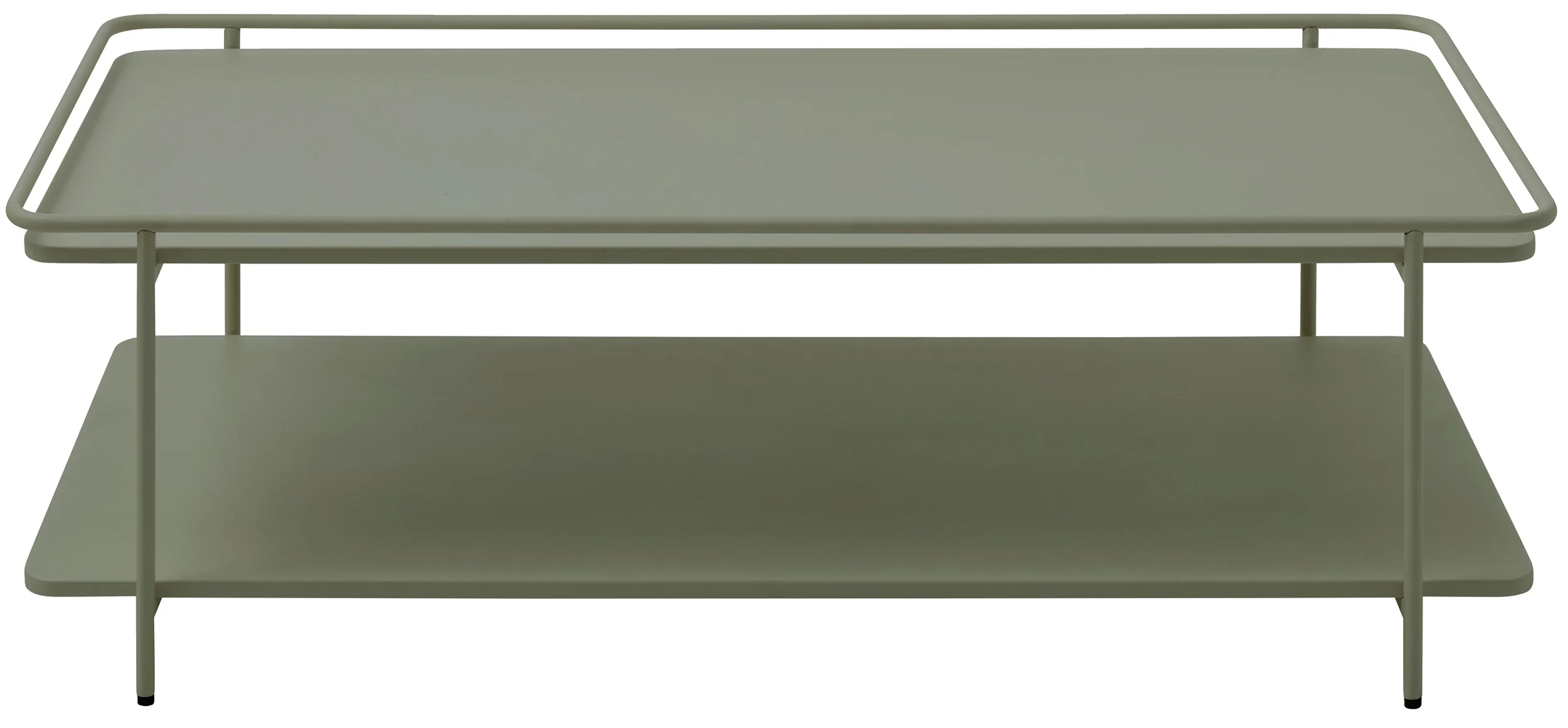 Stolik kawowy Yuba 55x110 cm z półką oliwkowy