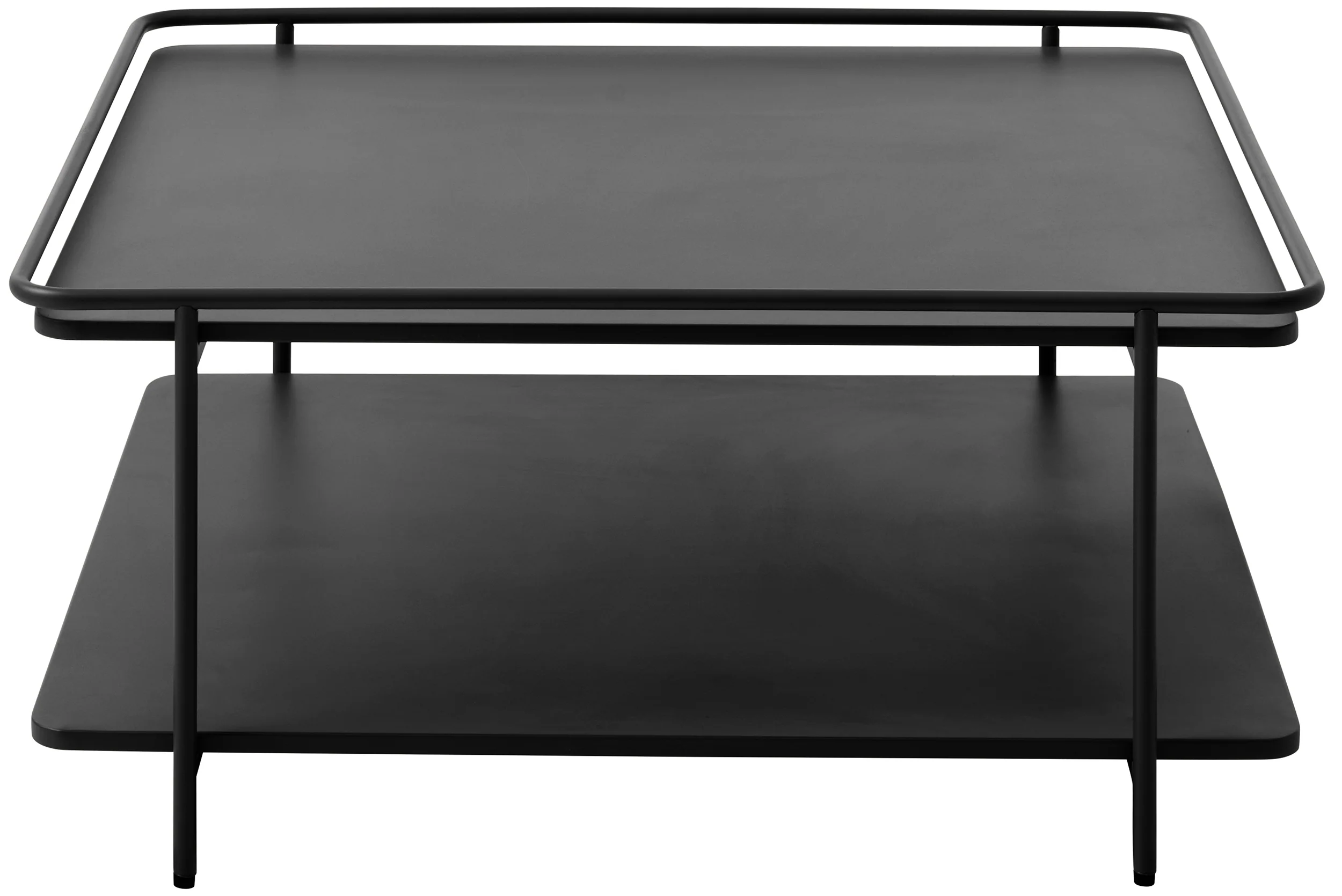 Stolik kawowy Yuba 75x75 cm z półką czarny - Image 2