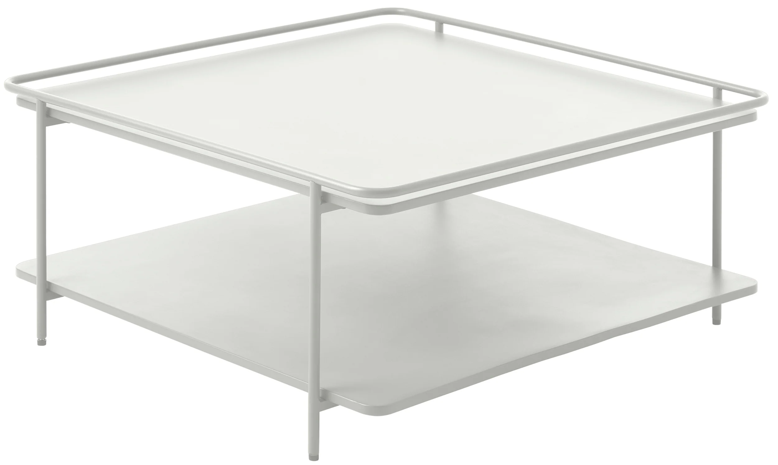 Stolik kawowy Yuba 75x75 cm z półką kremowy