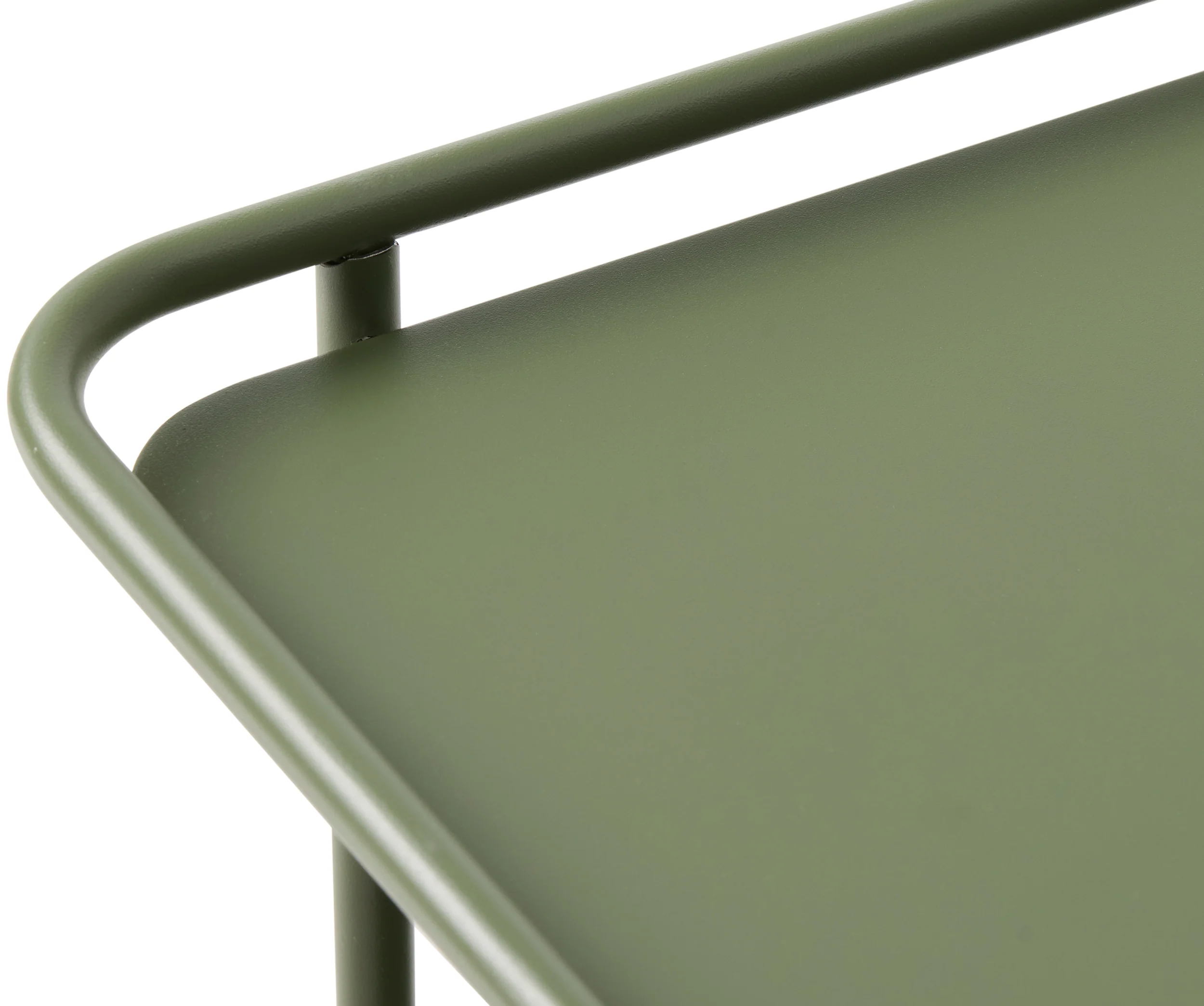Stolik kawowy Yuba 75x75 cm z półką oliwkowy - Image 3