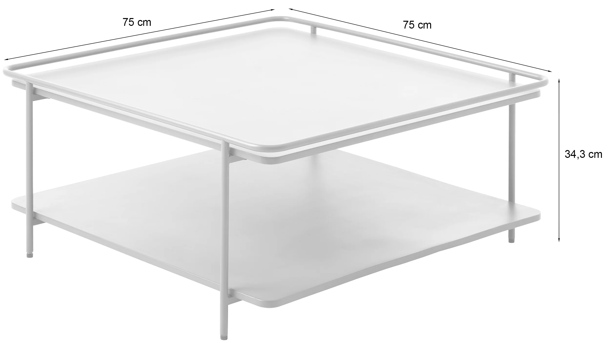 Stolik kawowy Yuba 75x75 cm z półką oliwkowy - Image 4