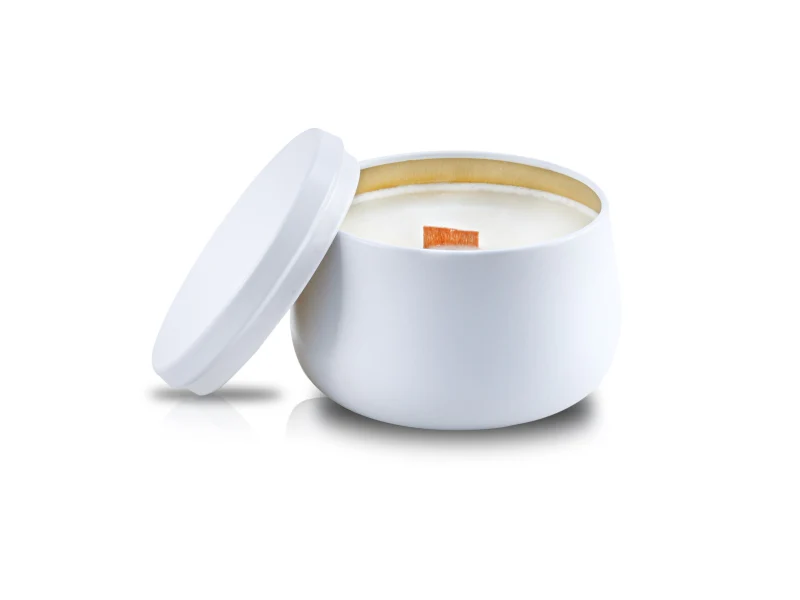 Świeca sojowa zapachowa Moon Tobacco & Vanilla 150 ml biały metal