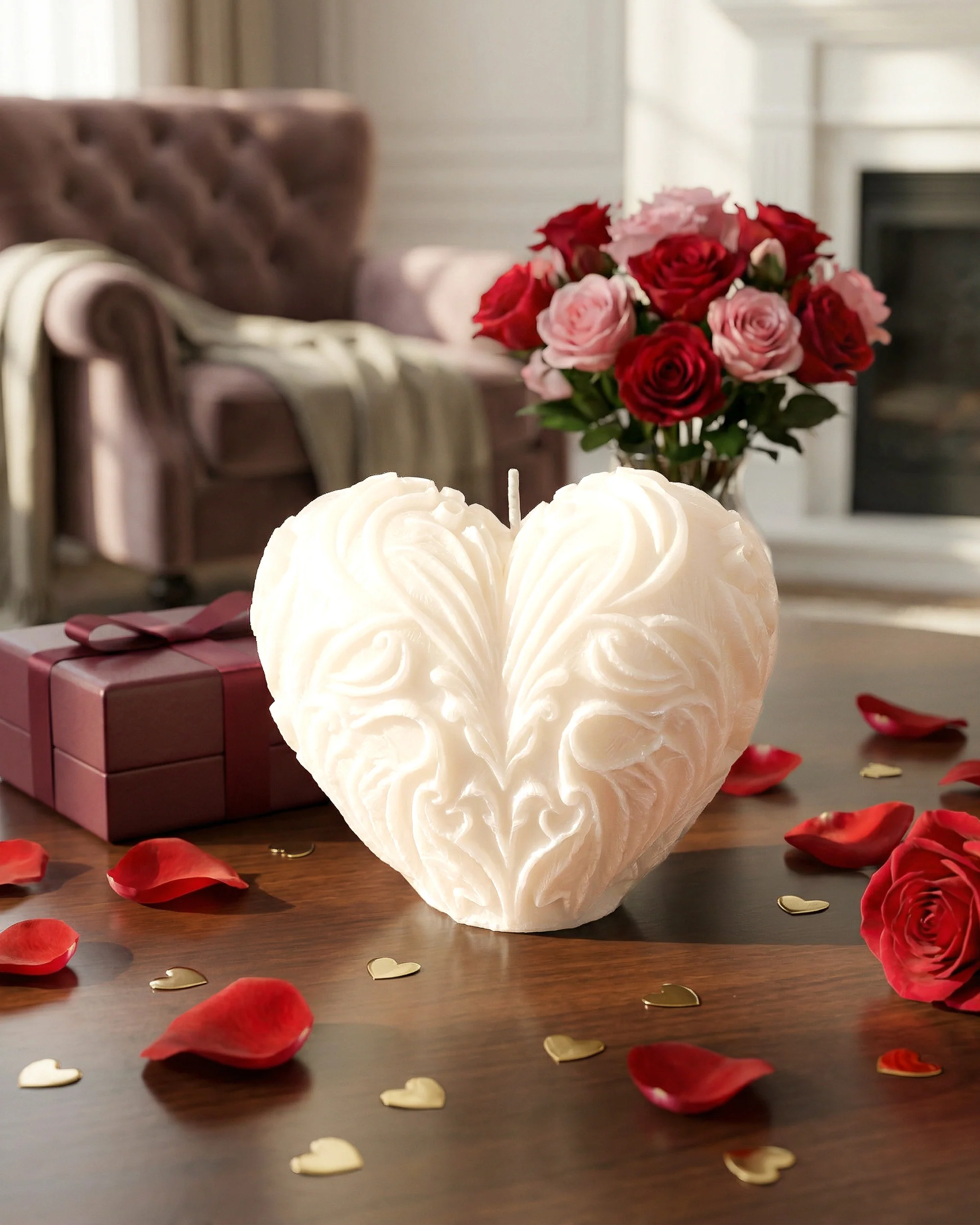 Świeca z wosku palmowego Heart Orne 150 g - Image 3