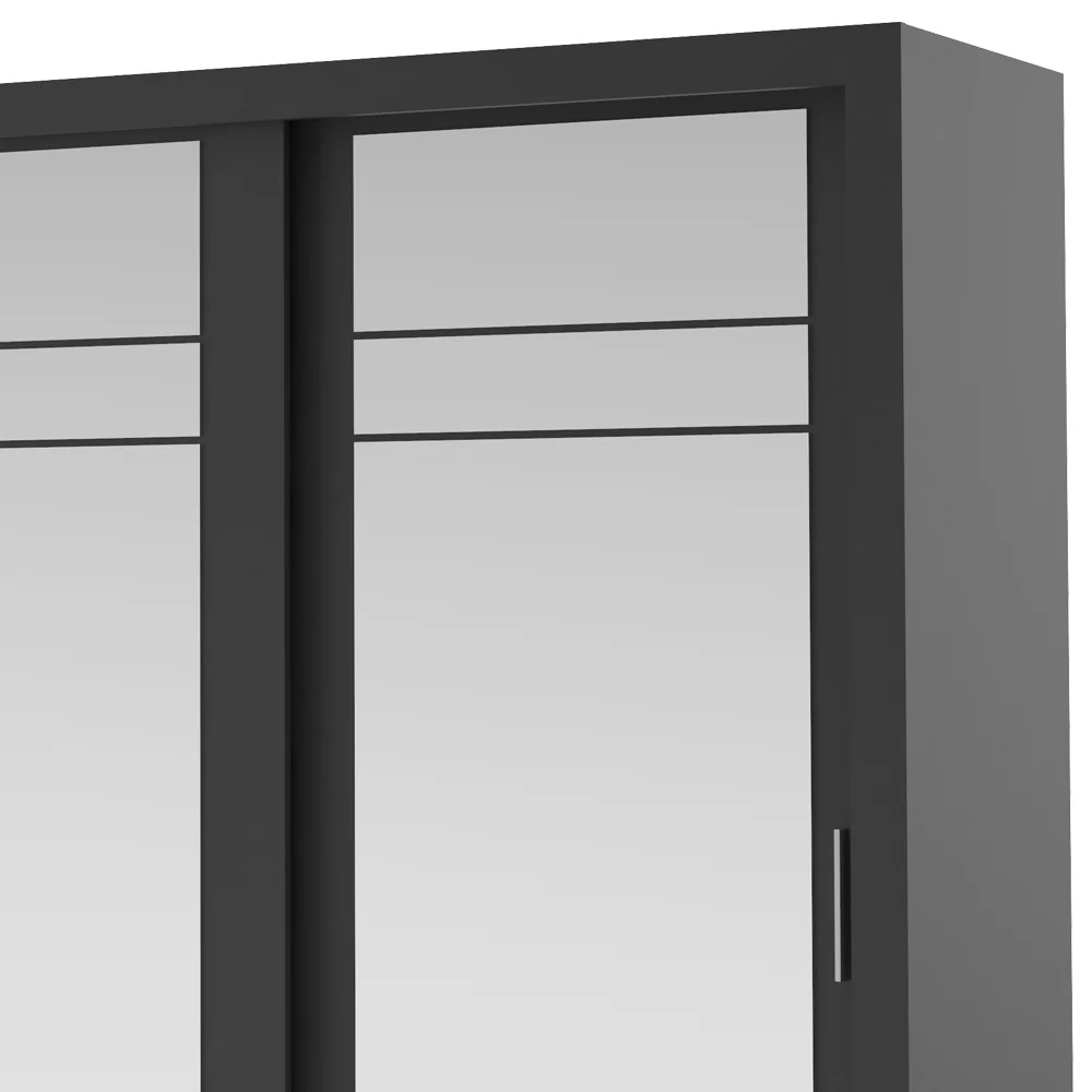 Szafa Arti 250 cm z trzema lustrami czarna - Image 3
