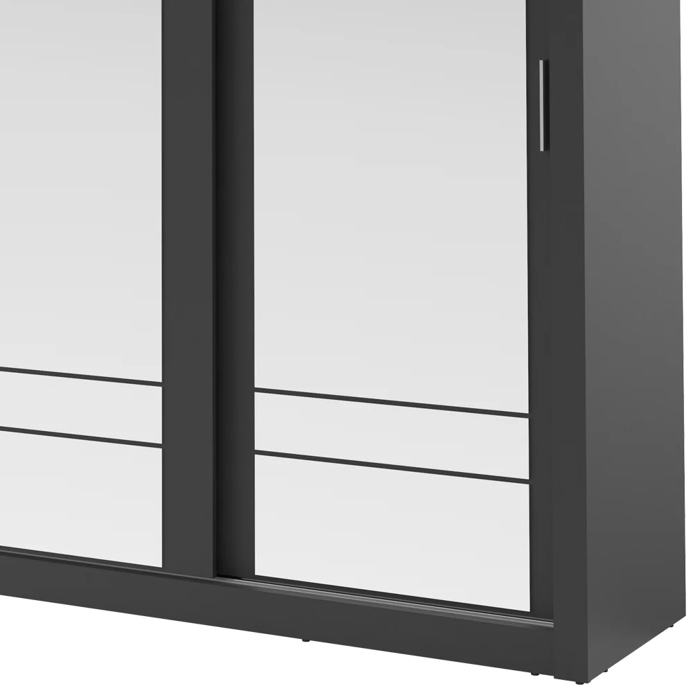 Szafa Arti 250 cm z trzema lustrami czarna - Image 4