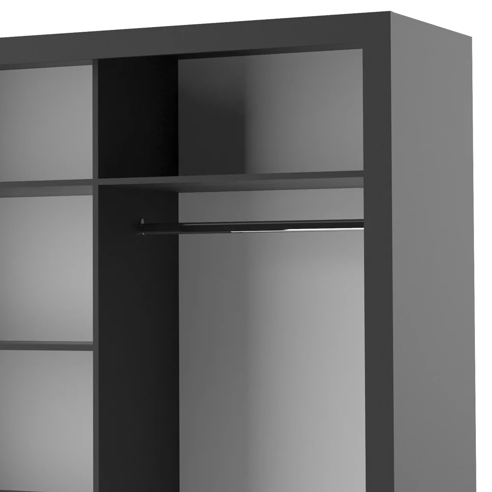 Szafa Arti 250 cm z trzema lustrami czarna - Image 6