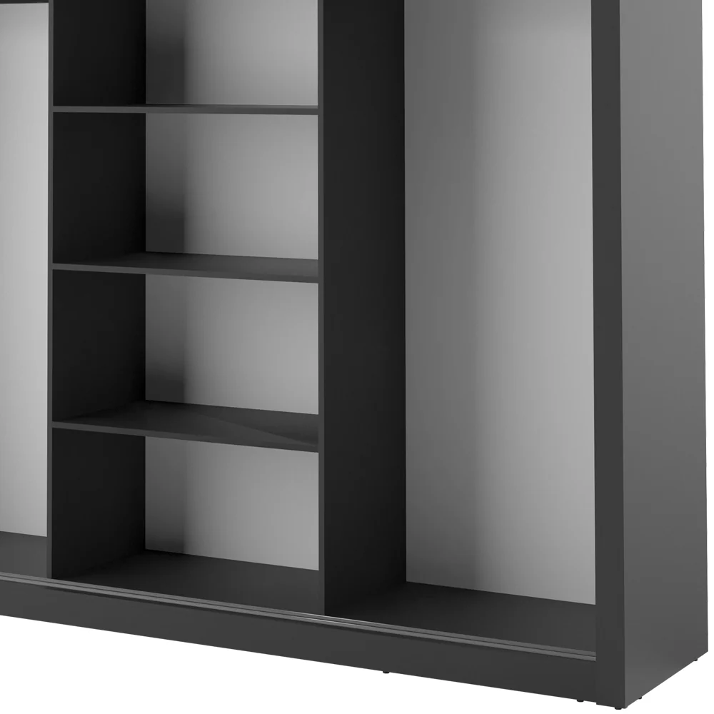 Szafa Arti 250 cm z trzema lustrami czarna - Image 7