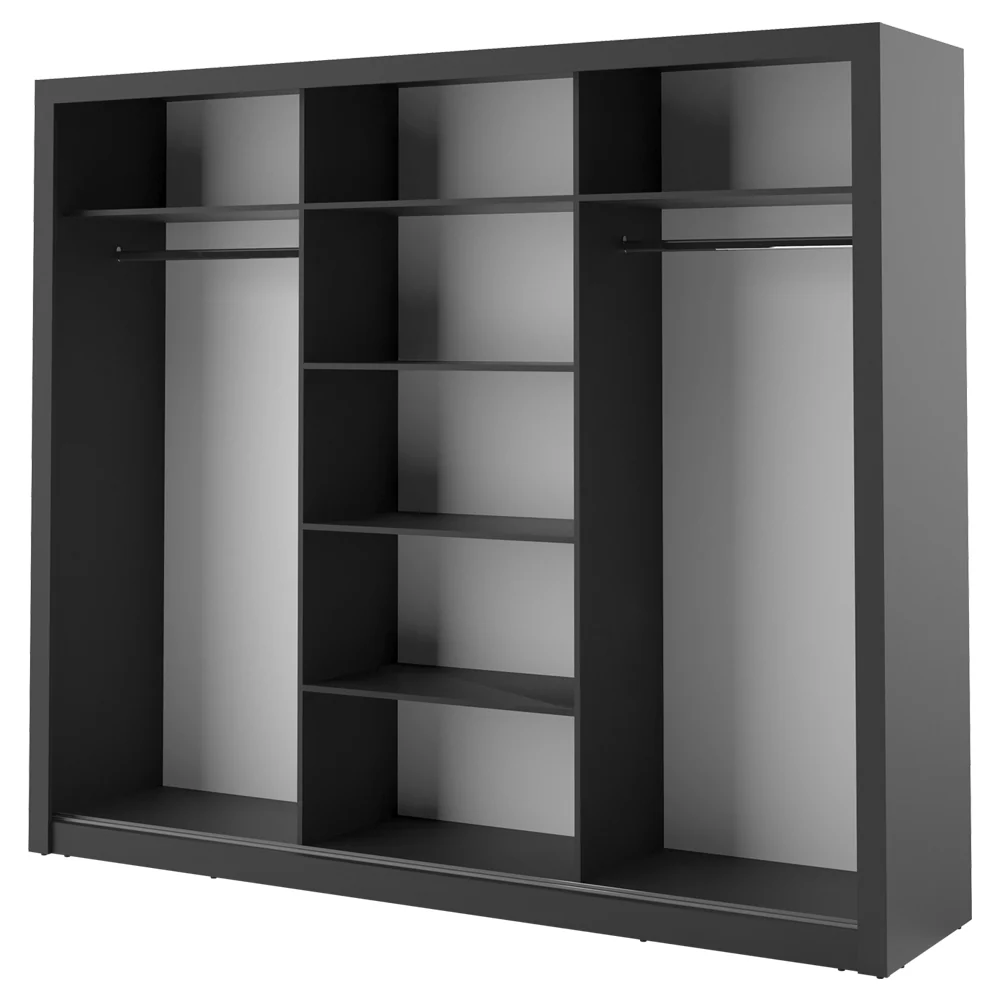 Szafa Arti 250 cm z trzema lustrami czarna - Image 8