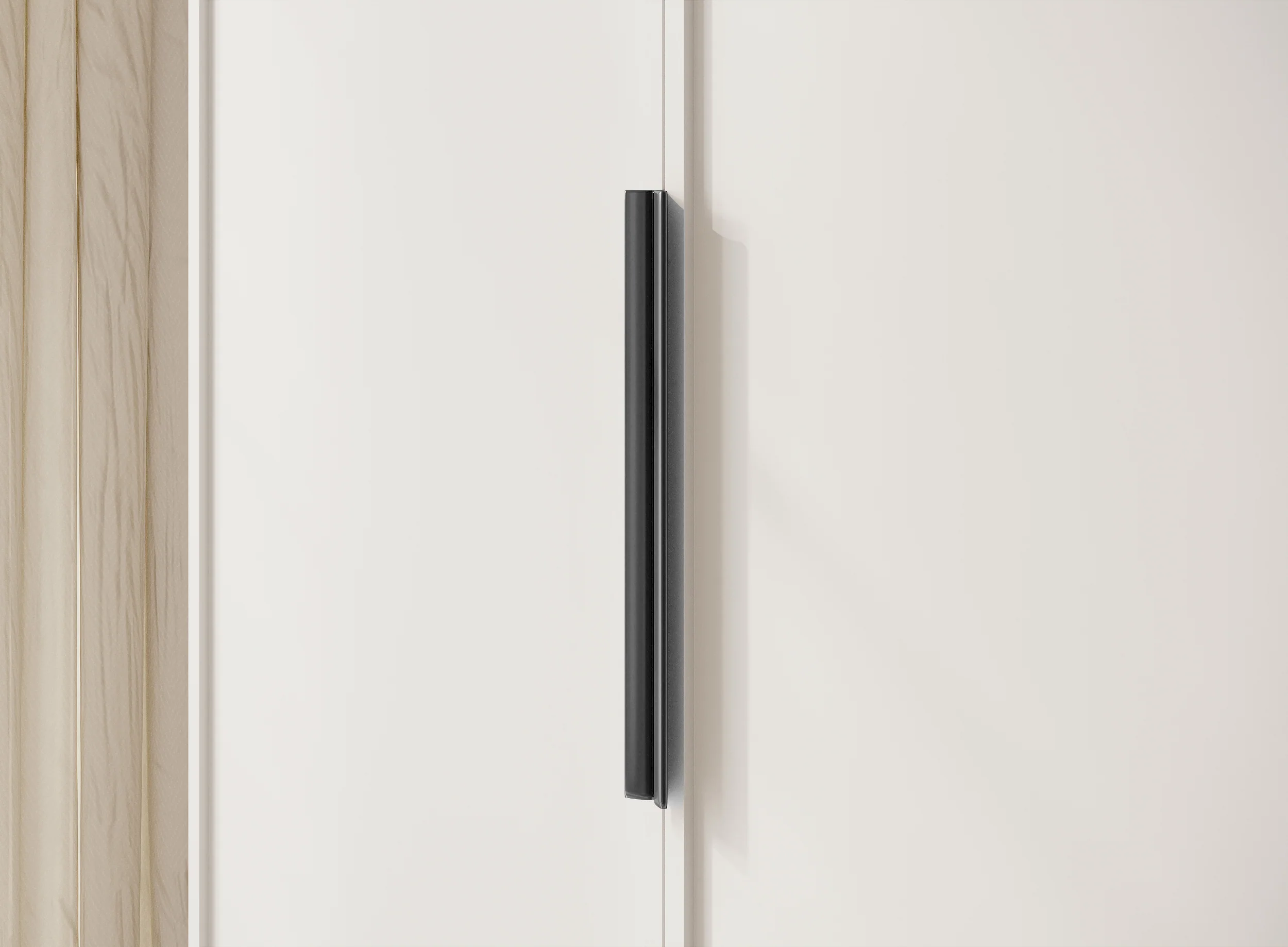 Szafa czterodrzwiowa Frame z drążkiem i półkami 200 cm Biała - Image 5