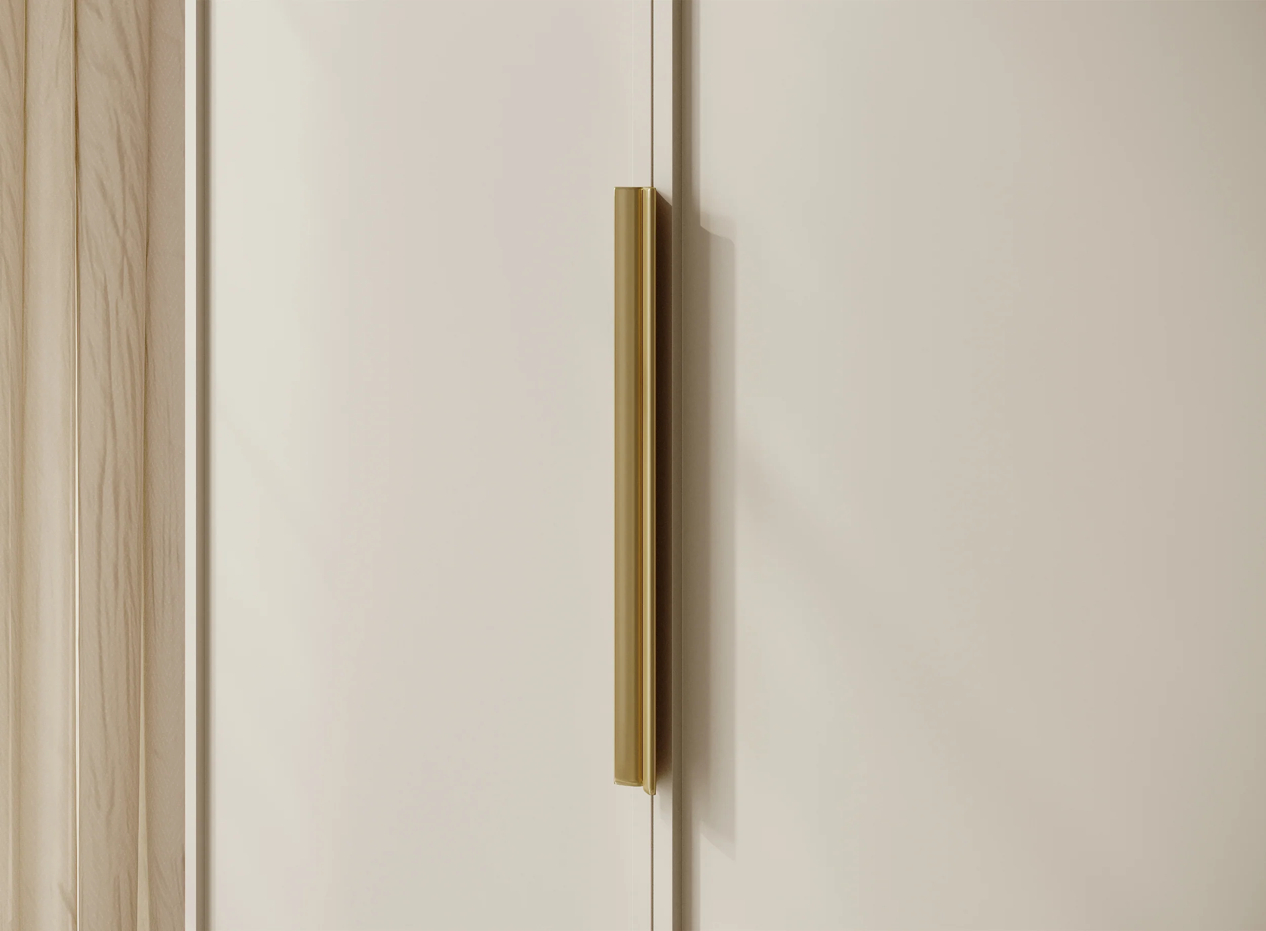 Szafa czterodrzwiowa Frame z dwoma drążkami i półkami 200 cm Szary beż - Image 6