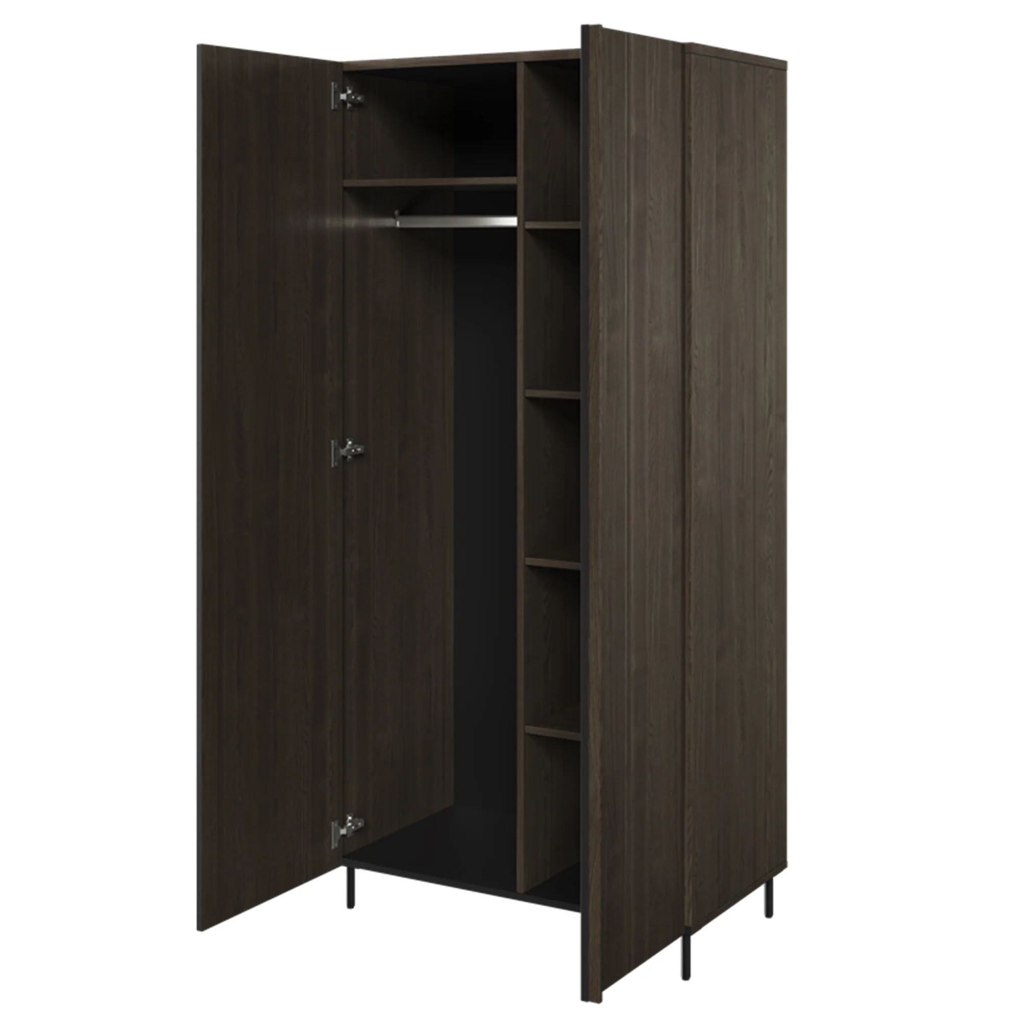 Szafa dwudrzwiowa Piemonte 92 cm Jesion portland/czarny - Image 4