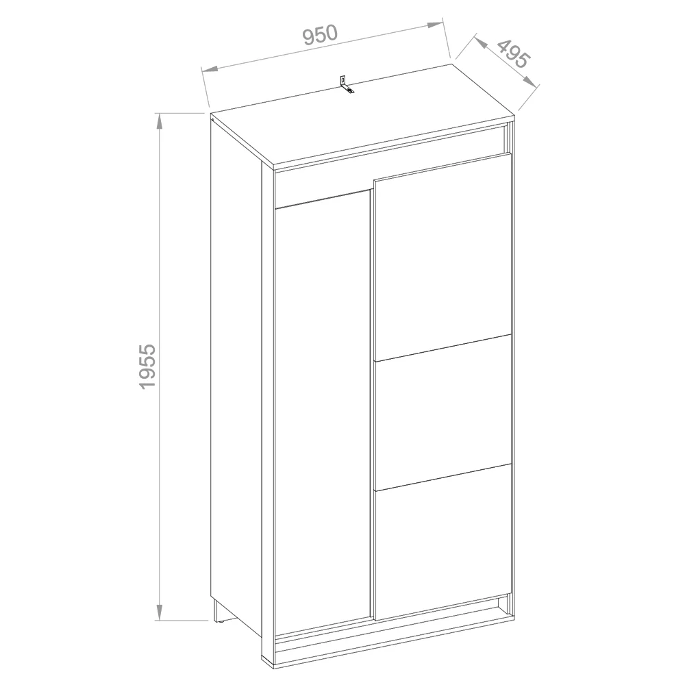 Szafa dwudrzwiowa Quant 95cm, otwierane drzwi - Image 6
