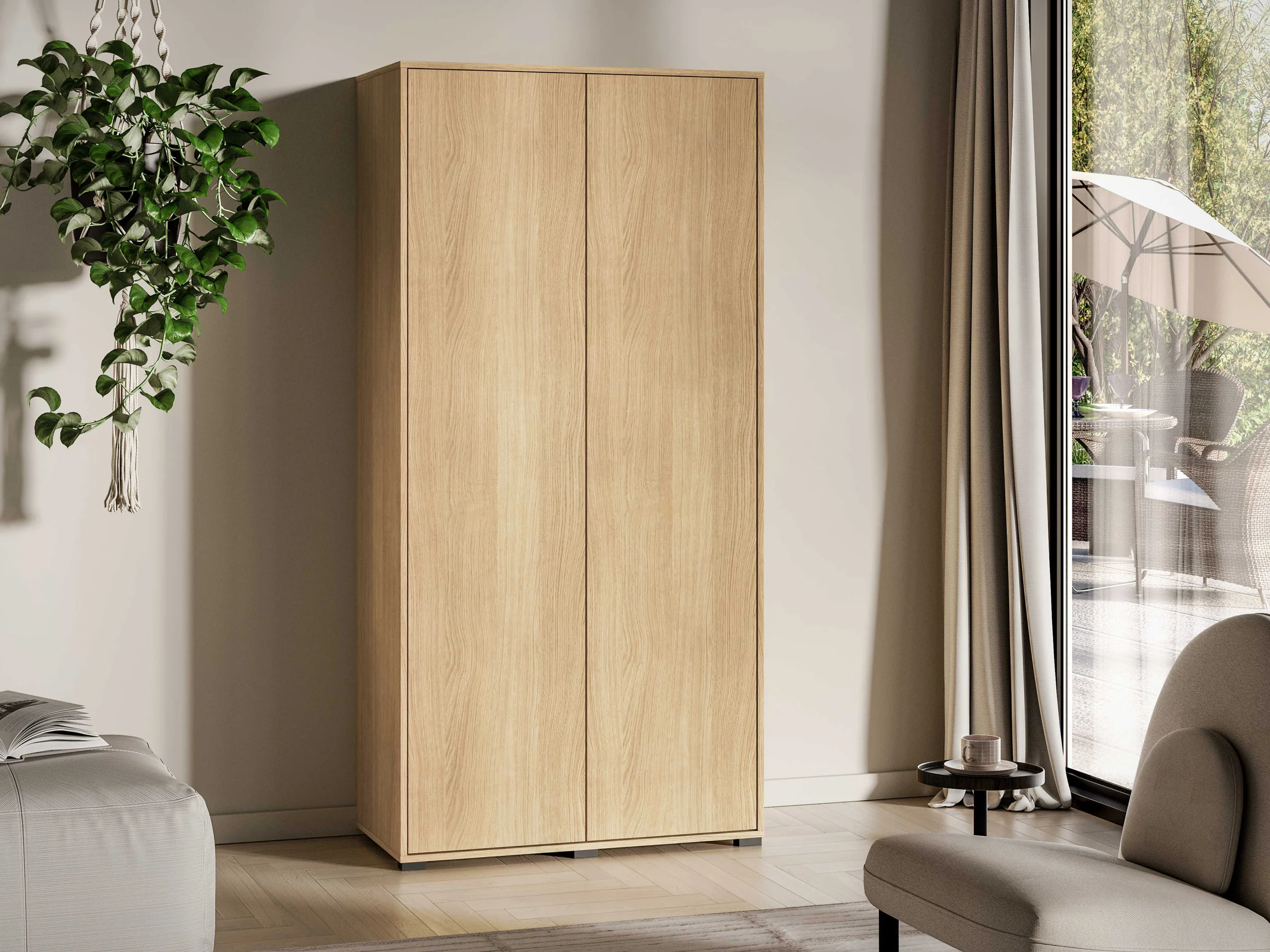 Szafa dwudrzwiowa Heggers 92 cm dąb mavelie - Image 2