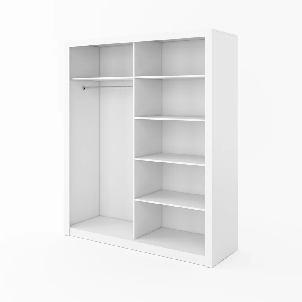 Szafa Idea 180 cm z dwoma podłużnymi lustrami biała - Image 3