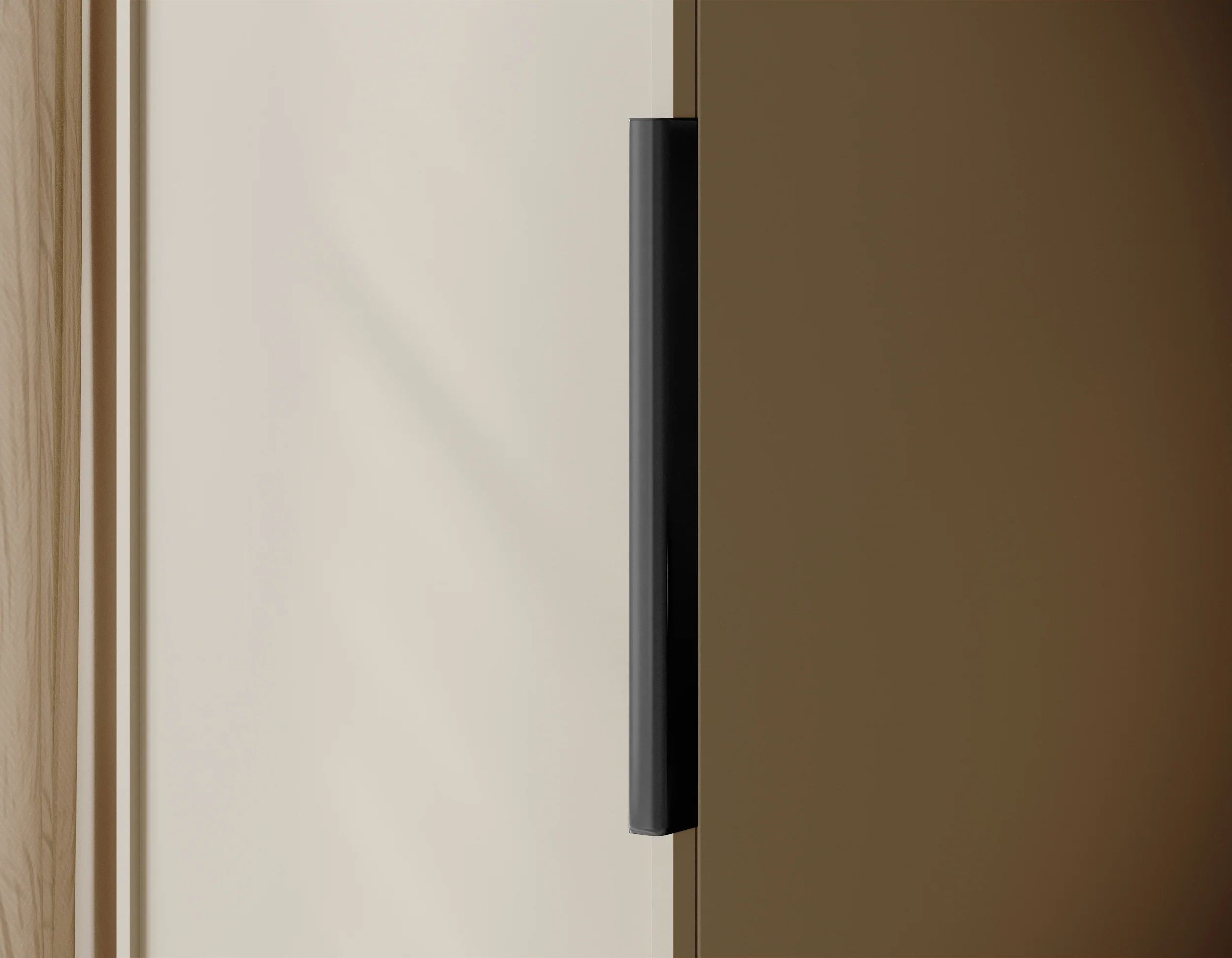 Szafa jednodrzwiowa Frame z drążkiem, półkami i kontenerkiem 50 cm Szary beż - Image 6