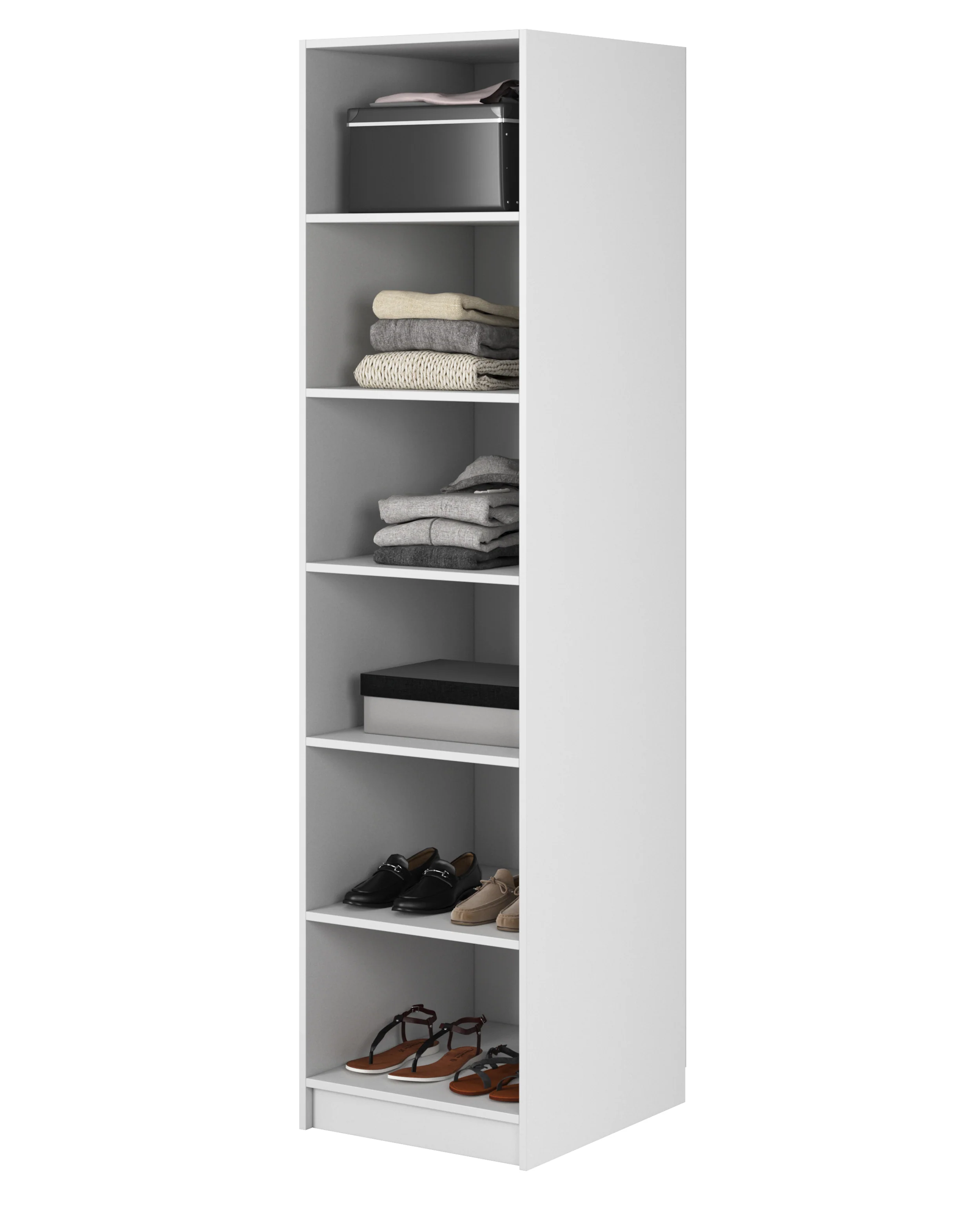 Szafa jednodrzwiowa Frame z półkami 50 cm Biała - Image 3