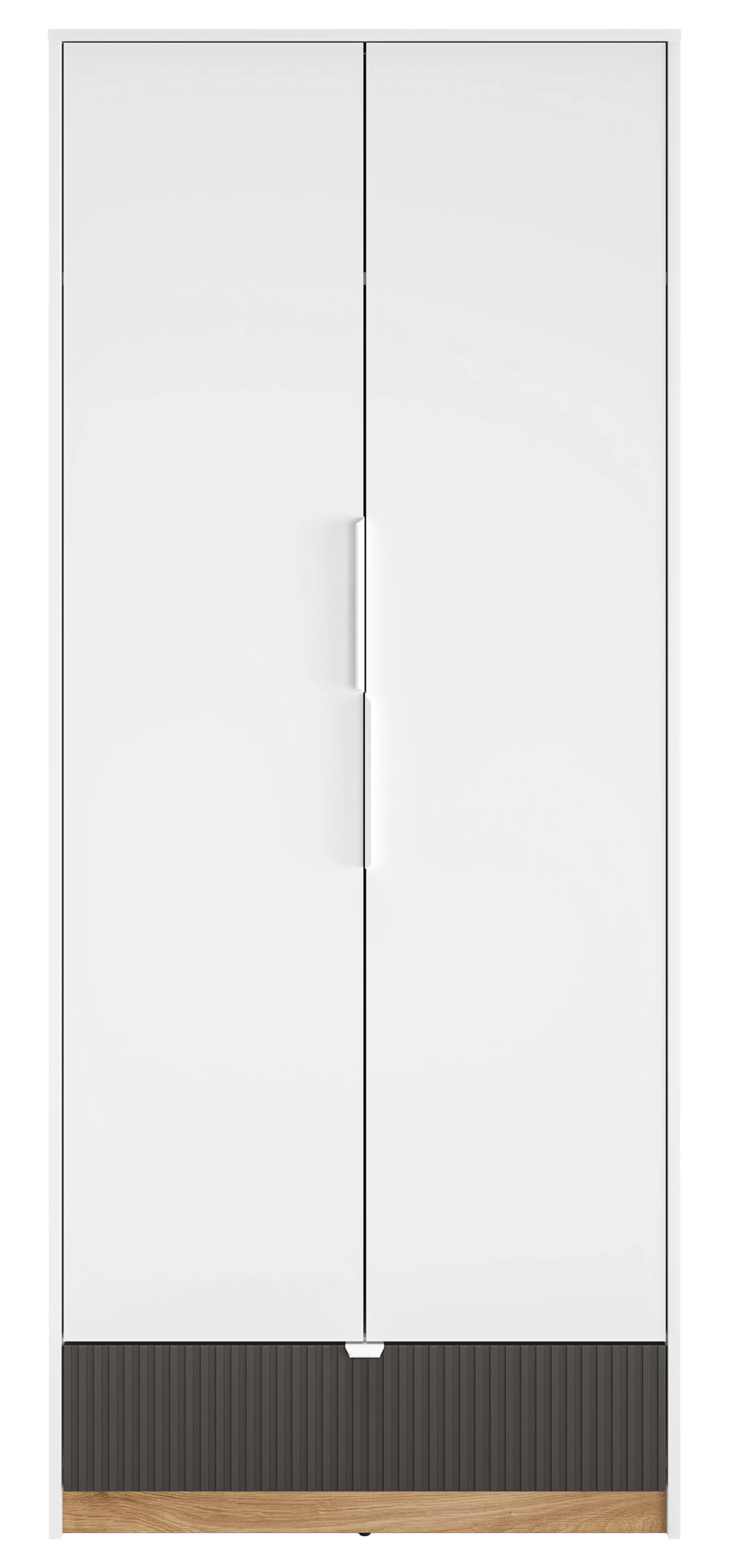 Szafa młodzieżowa dwudrzwiowa Torino z szufladą ryflowana 82 cm dąb Honey Castello/biel alpejska/grafit - Image 7
