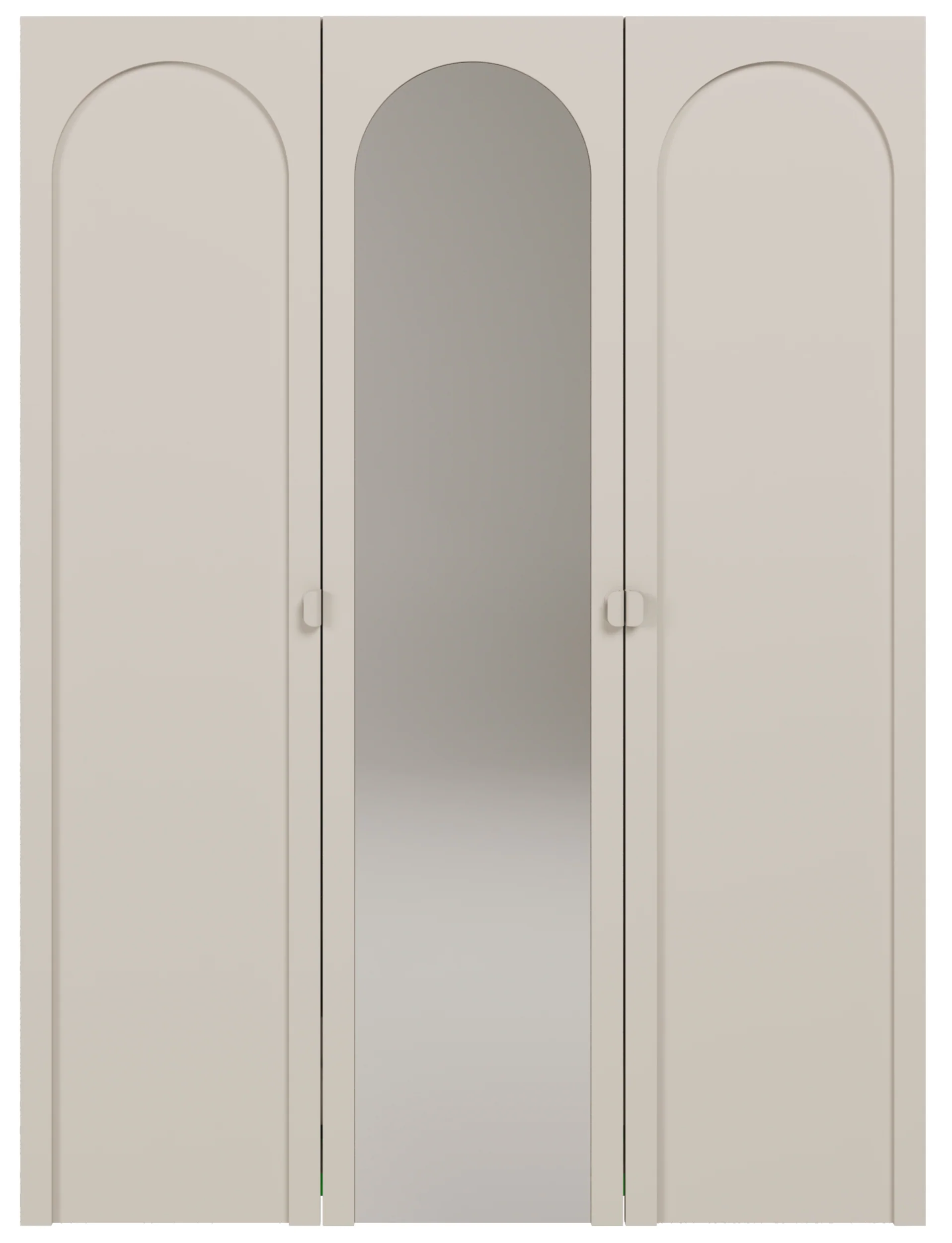 Szafa trzydrzwiowa Arkadia z frezowanym frontem i lustrem 150 cm kaszmir - Image 6