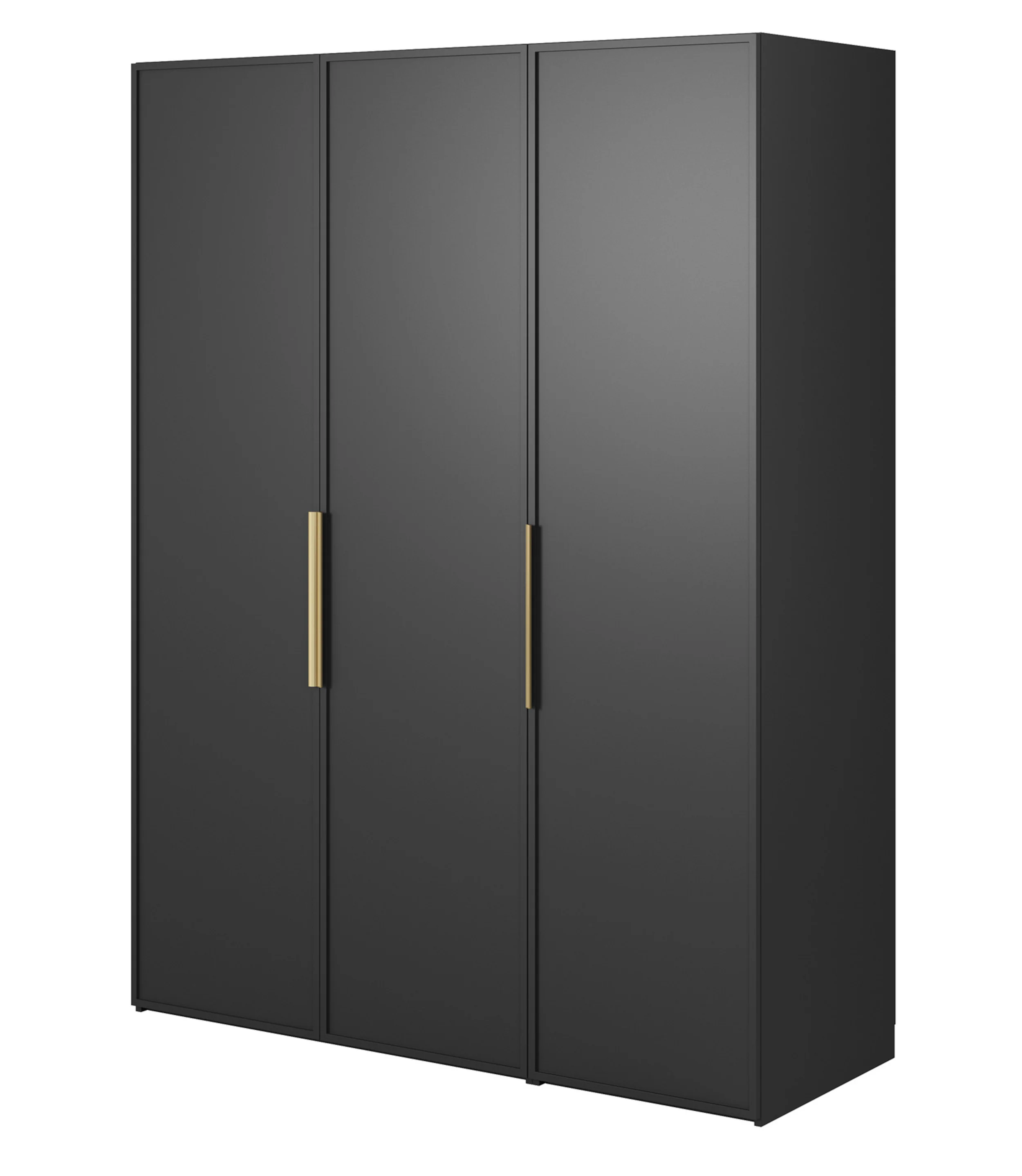 Szafa trzydrzwiowa Frame z drążkiem i półkami 150 cm Czarna