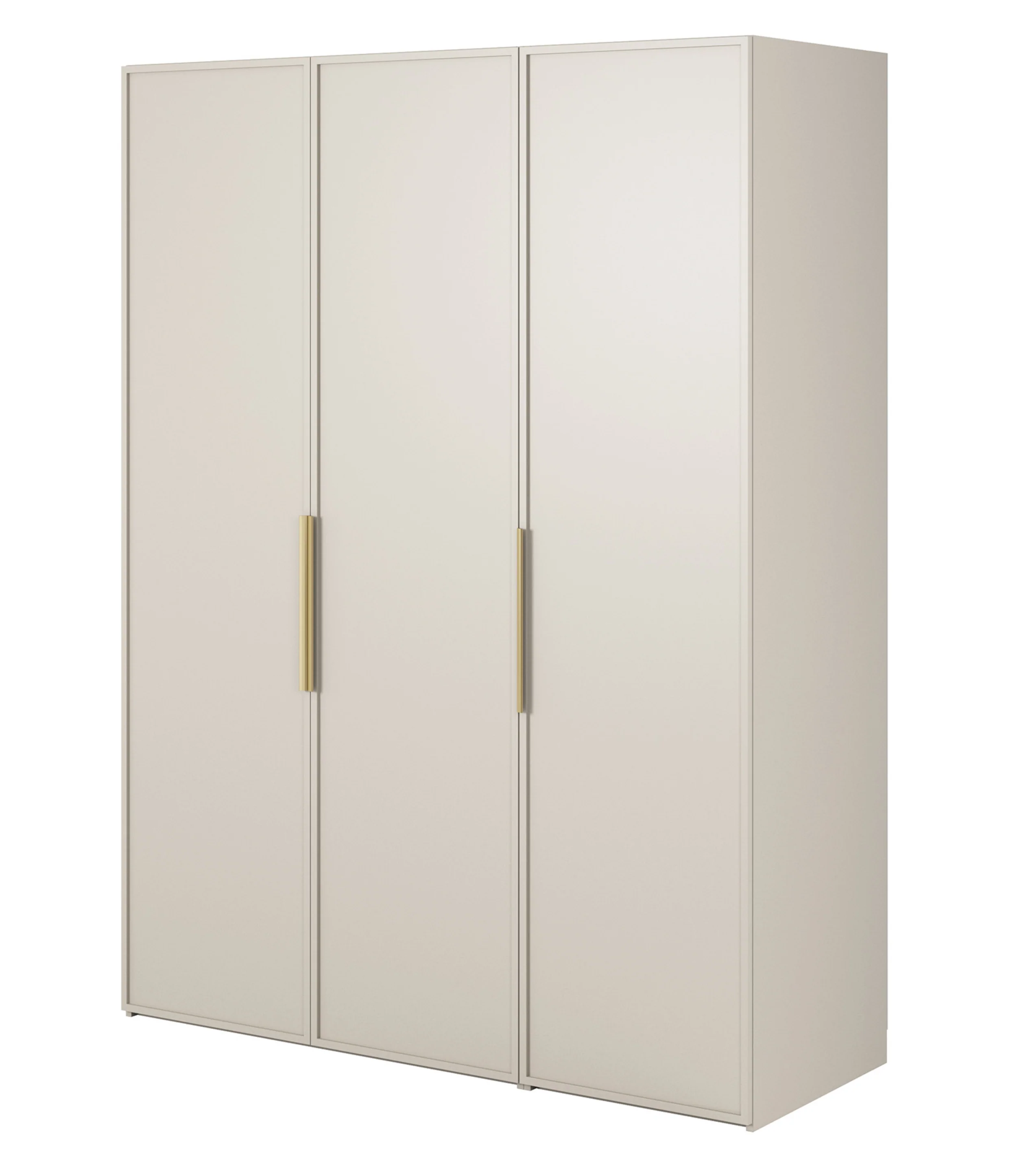 Szafa trzydrzwiowa Frame z drążkiem i półkami 150 cm Szary beż