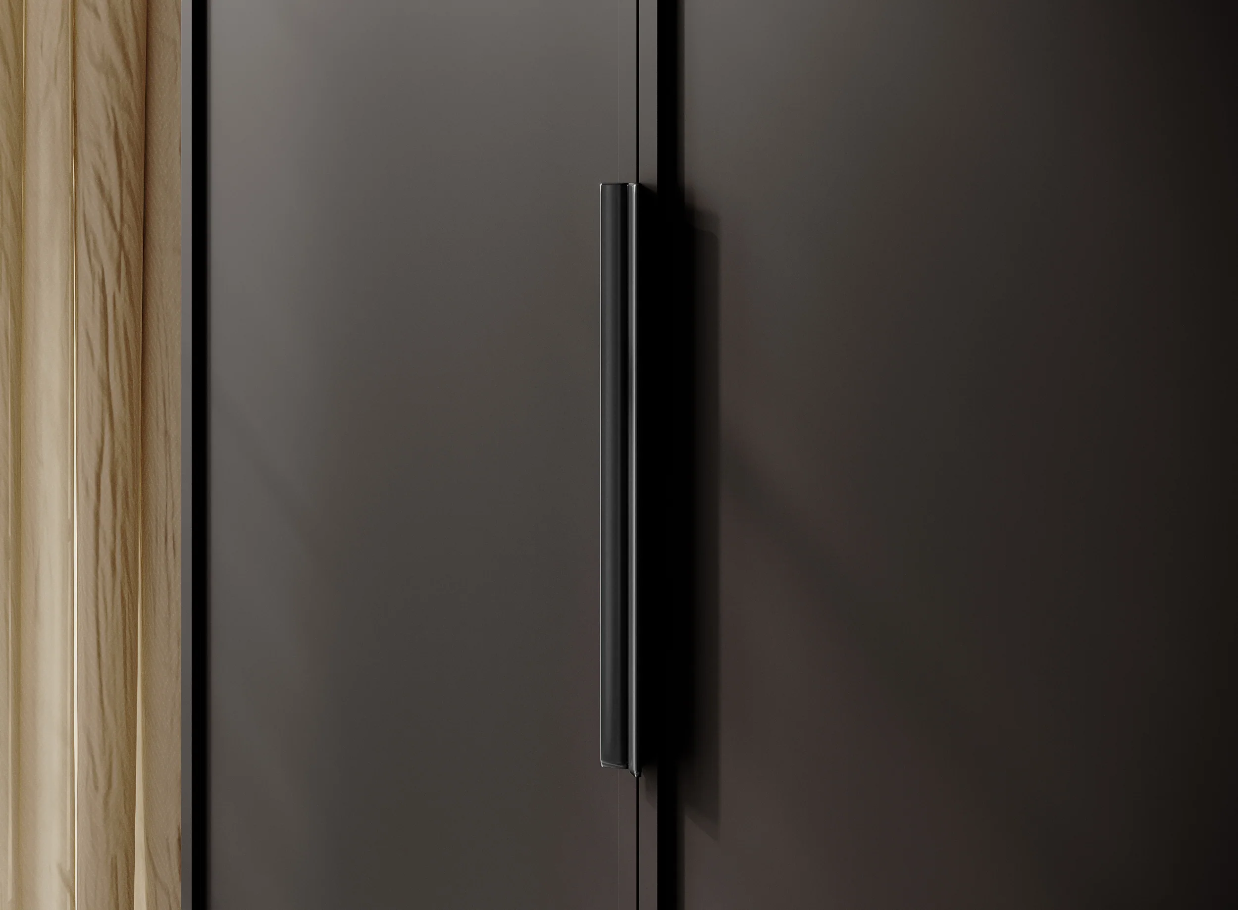 Szafa trzydrzwiowa Frame z dwoma drążkami 150 cm Czarna - Image 5